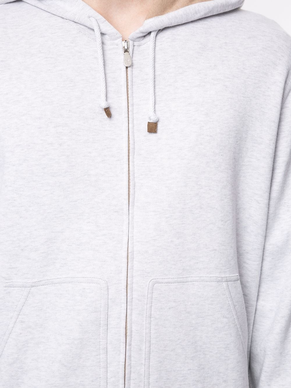 rib-trimmed zip-up hoodie - 5