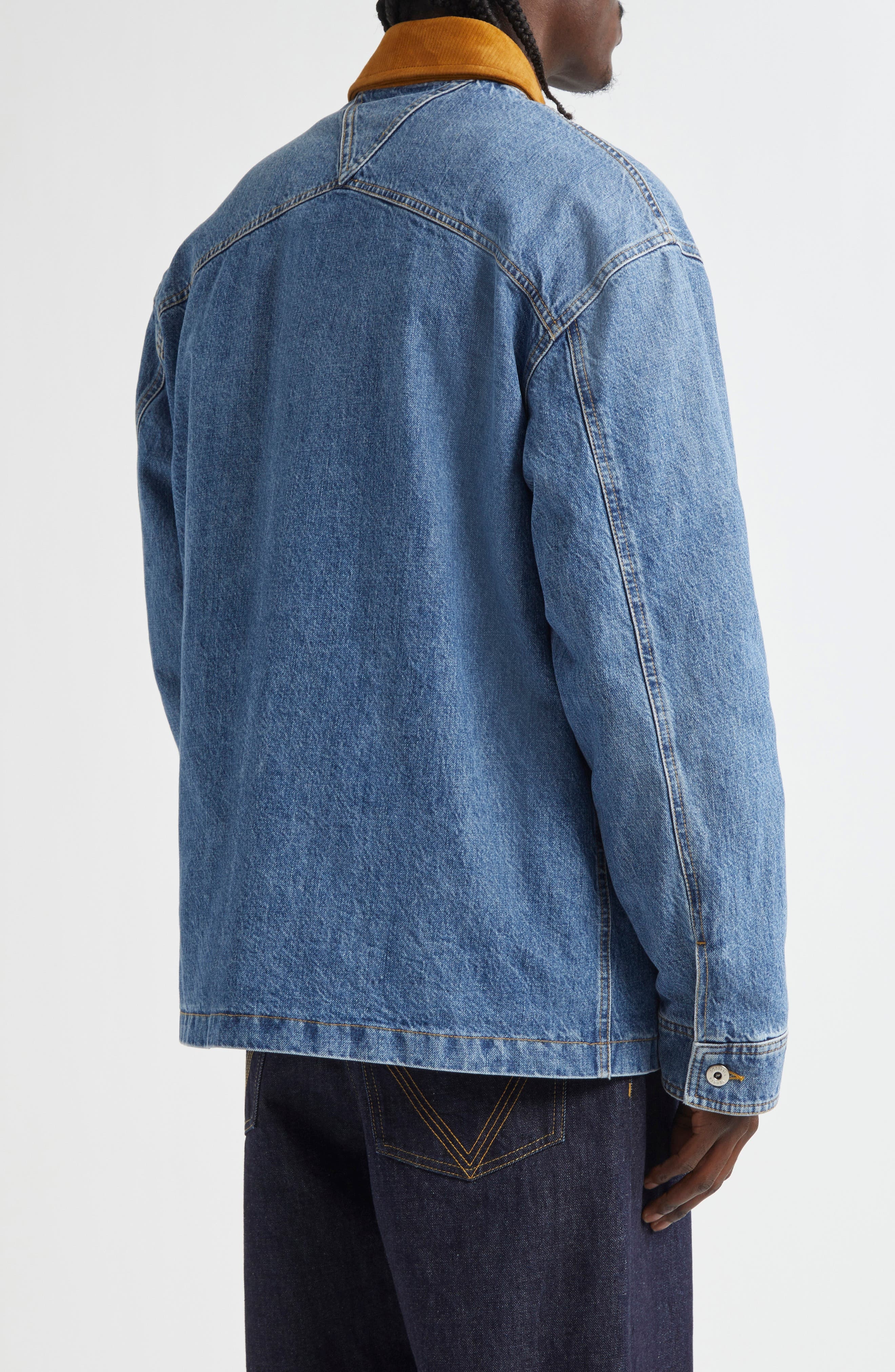 Bottega Veneta Padded Denim Workwear Jacket in 4715 Mid Blue at Nordstrom - 3