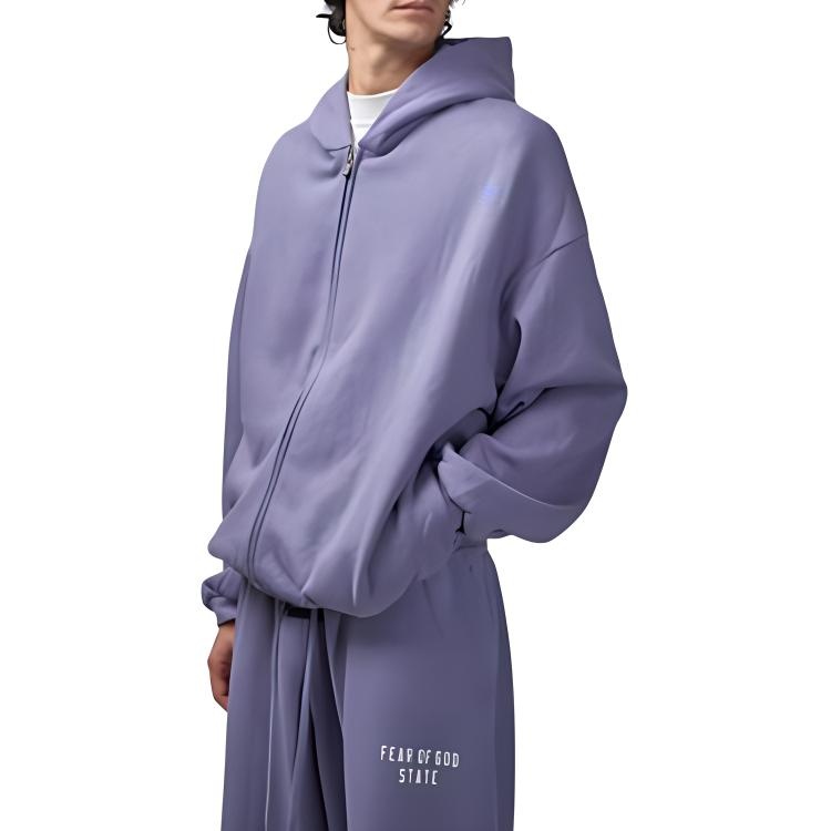 Fear of God Essentials HOMECOMING Heavy Fleece Full zip Hoodie 'Lavender' 192BT246247F - 4