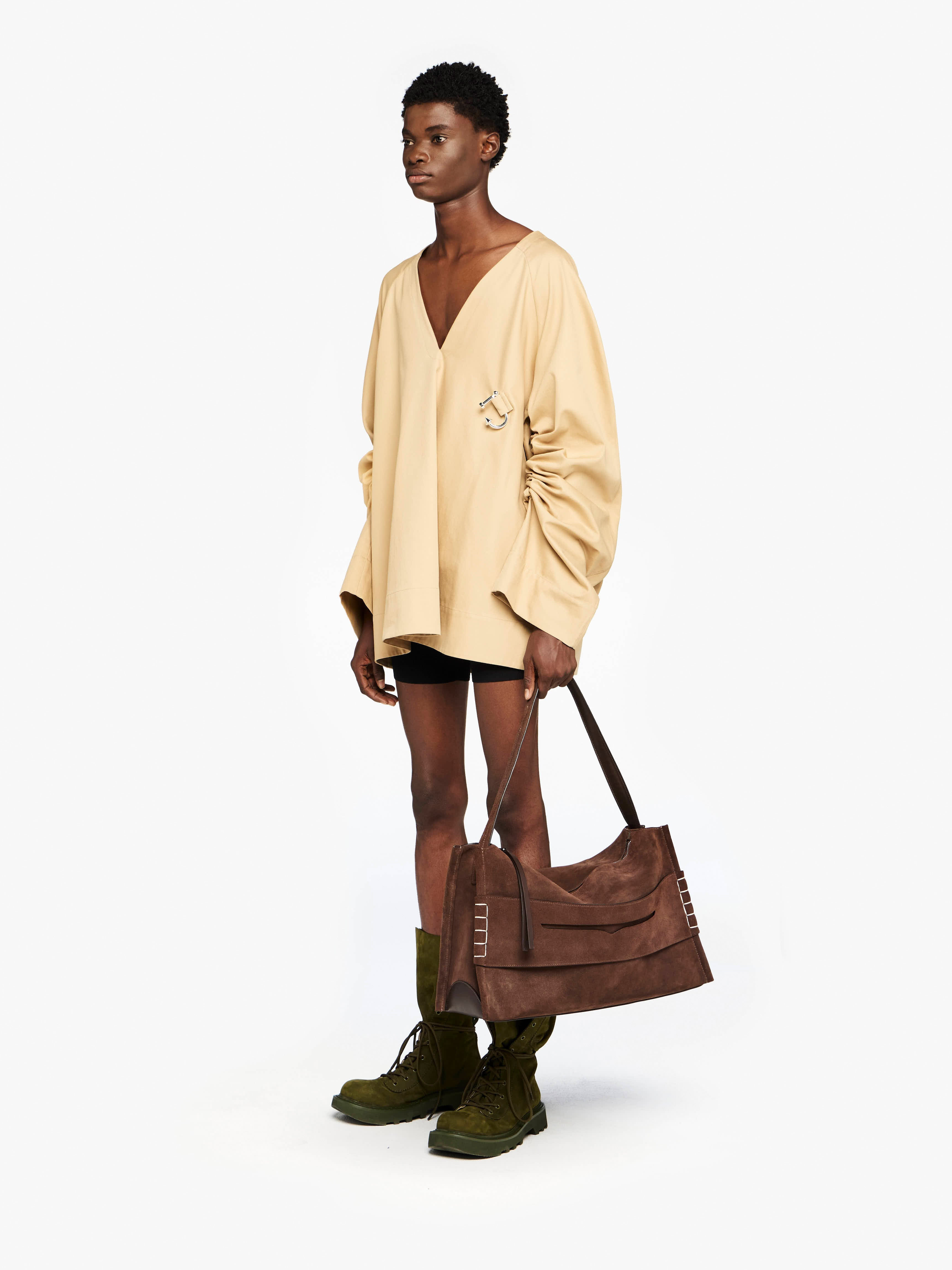 LARGE LOAFER BAG - SUEDE SHOULDER BAG - 5