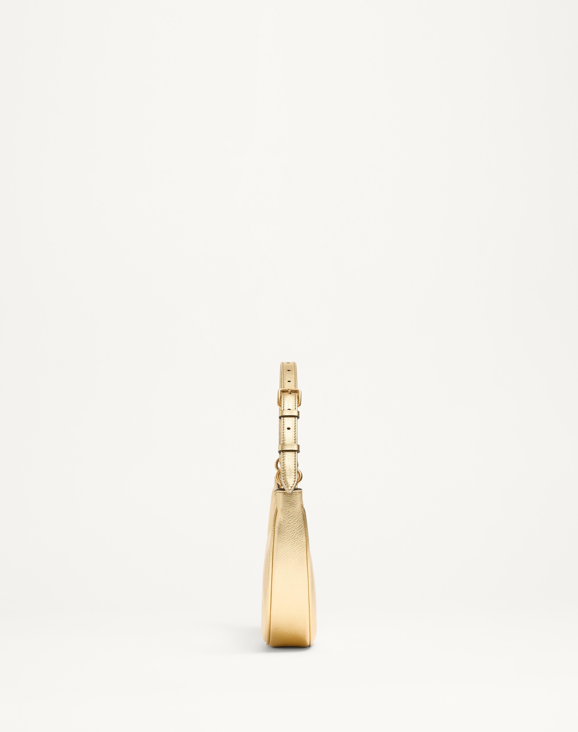 VLOGO SIGNATURE MINI HOBO BAG IN LAMINATED GRAINY CALFSKIN - 4