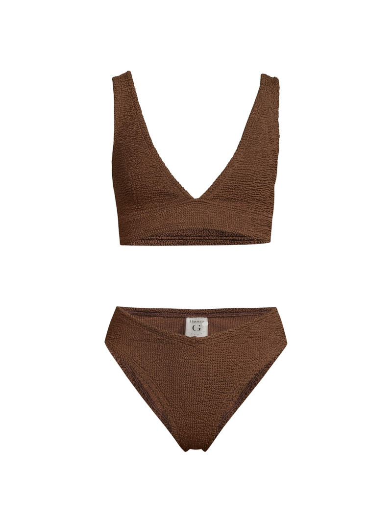 Women's Angel Textured Knit Bikini - Metallic Chocolate 1