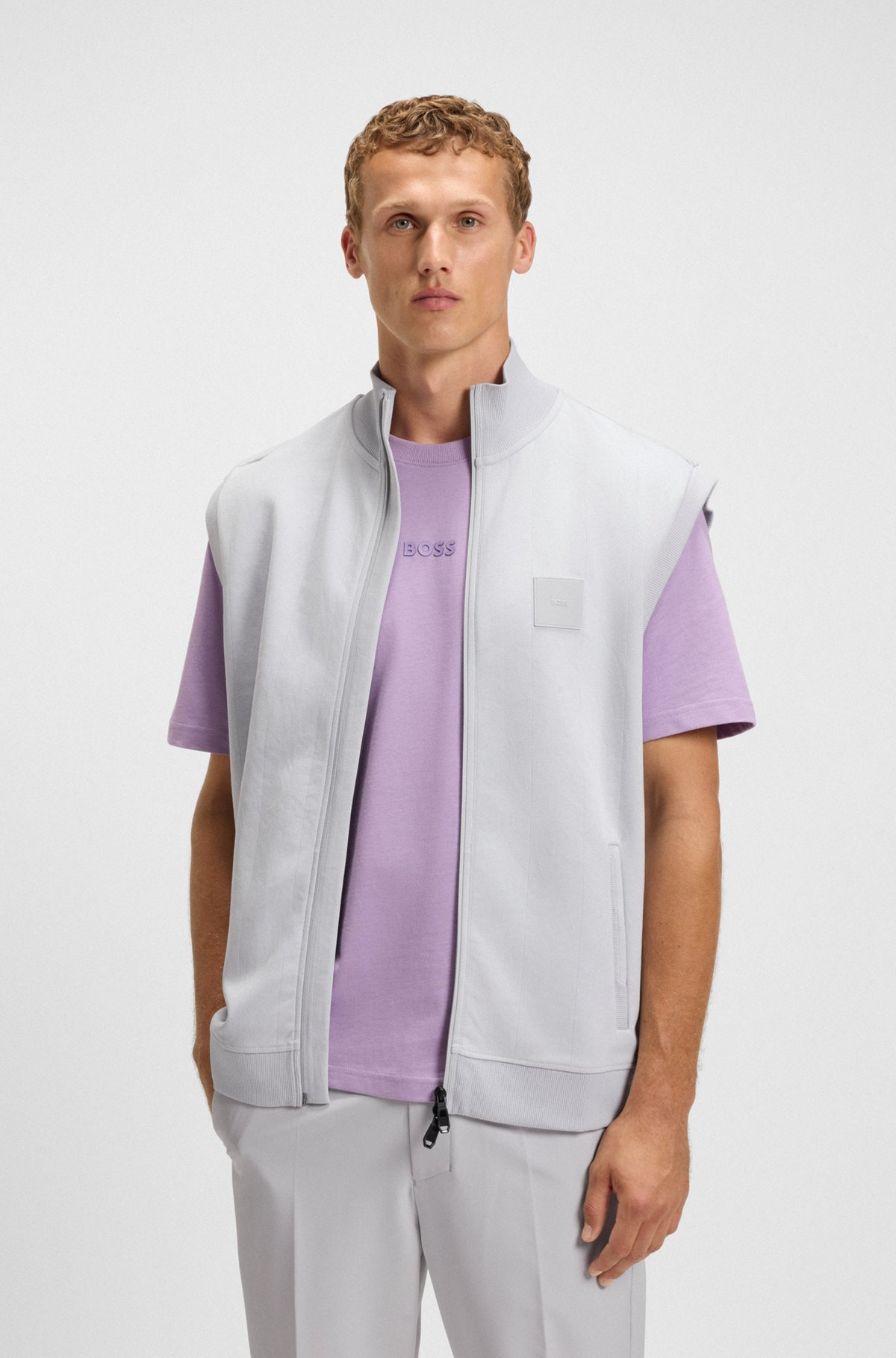 SLEEVELESS ZIP-UP SWEATSHIRT IN COTTON - 2