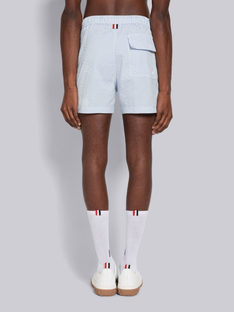 seersucker logo-patch swim shorts 3