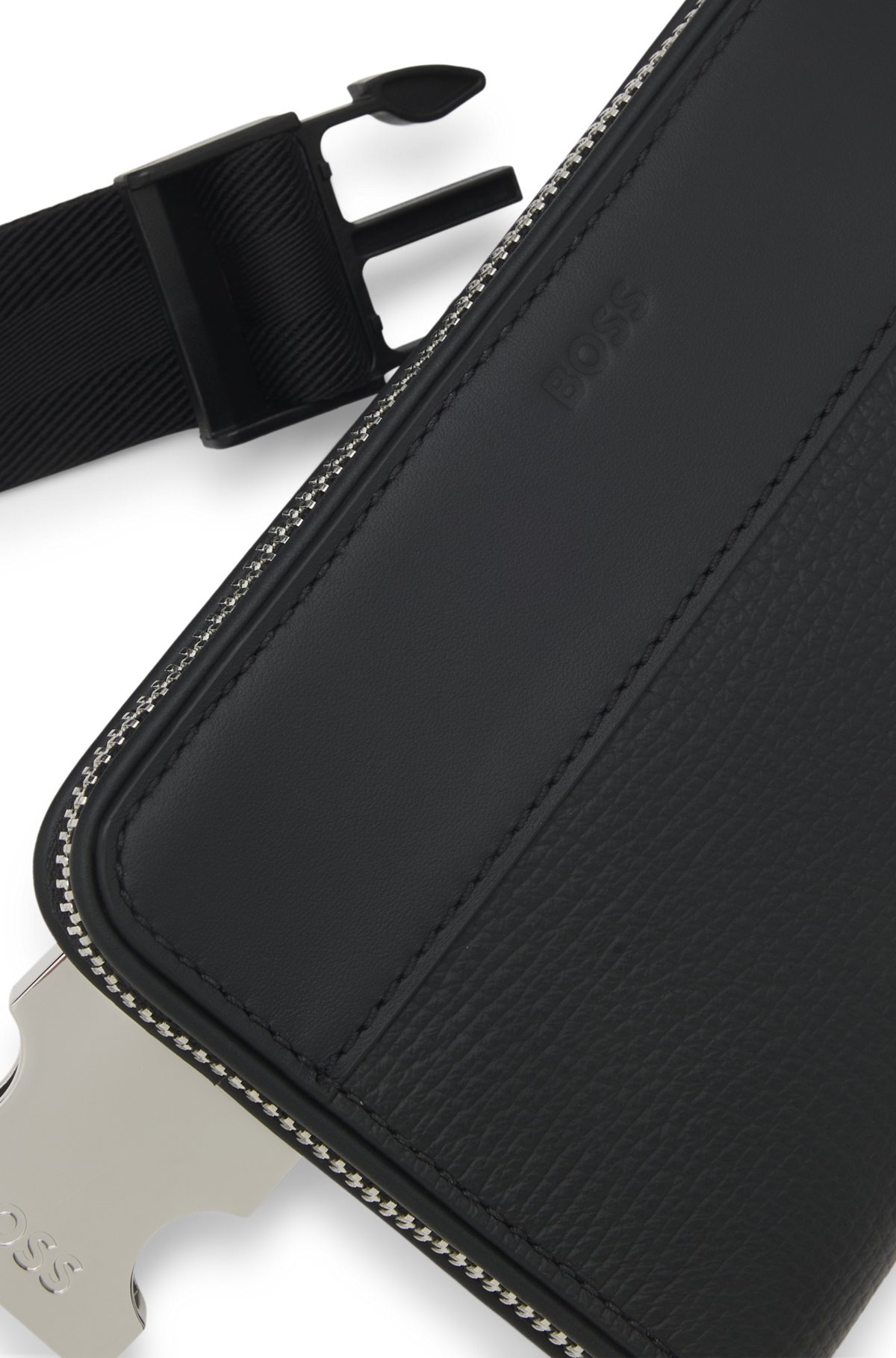 LEATHER BELT BAG WITH PLAIN AND GRAINED FINISHES - 4