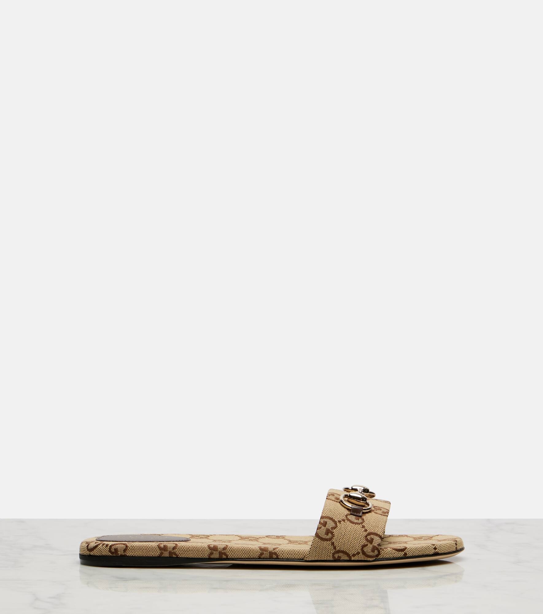 Horsebit GG canvas slides - 4