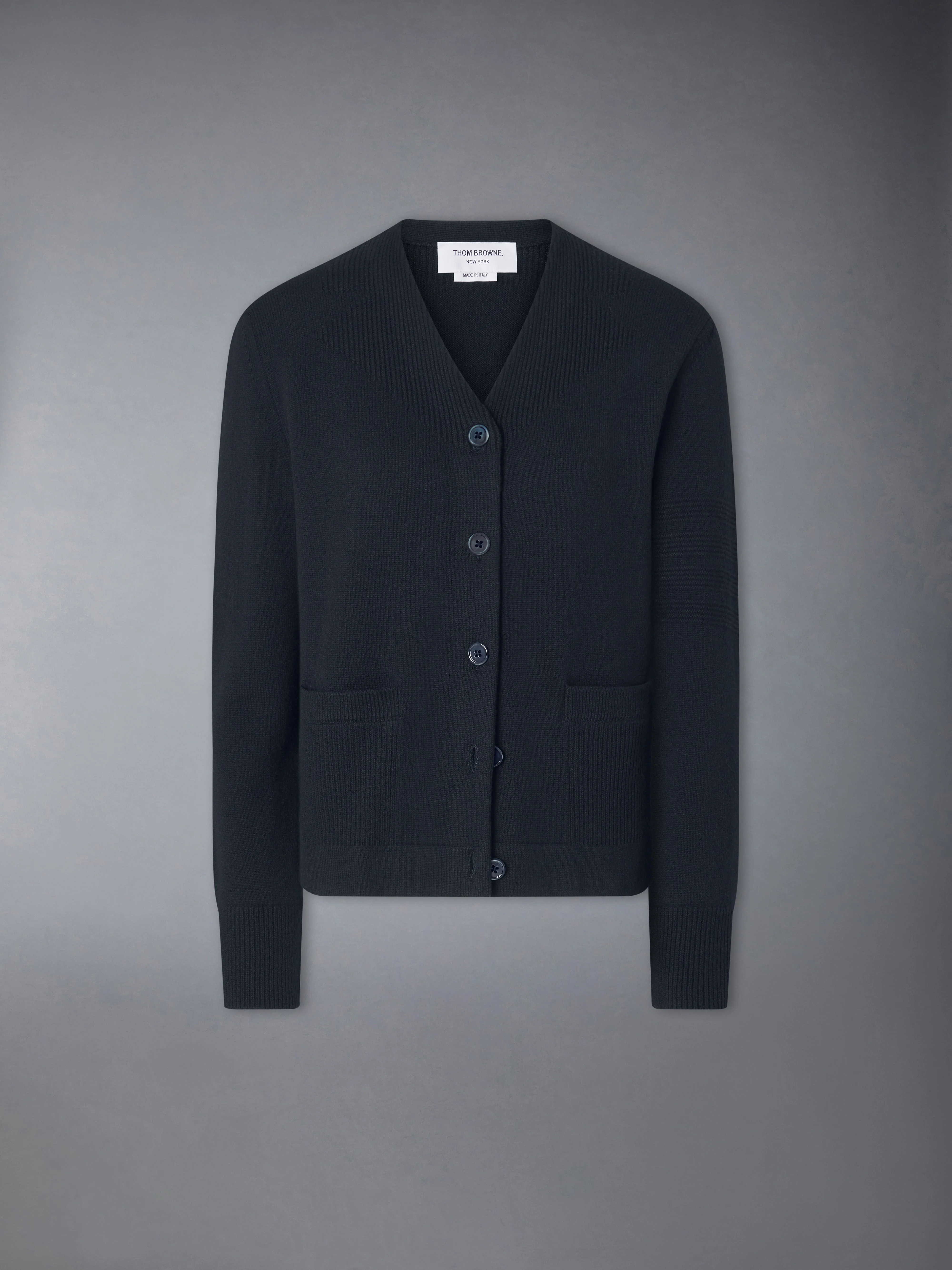 MERINO WOOL 4-BAR TROMPE L'OEIL CARDIGAN JACKET - 1