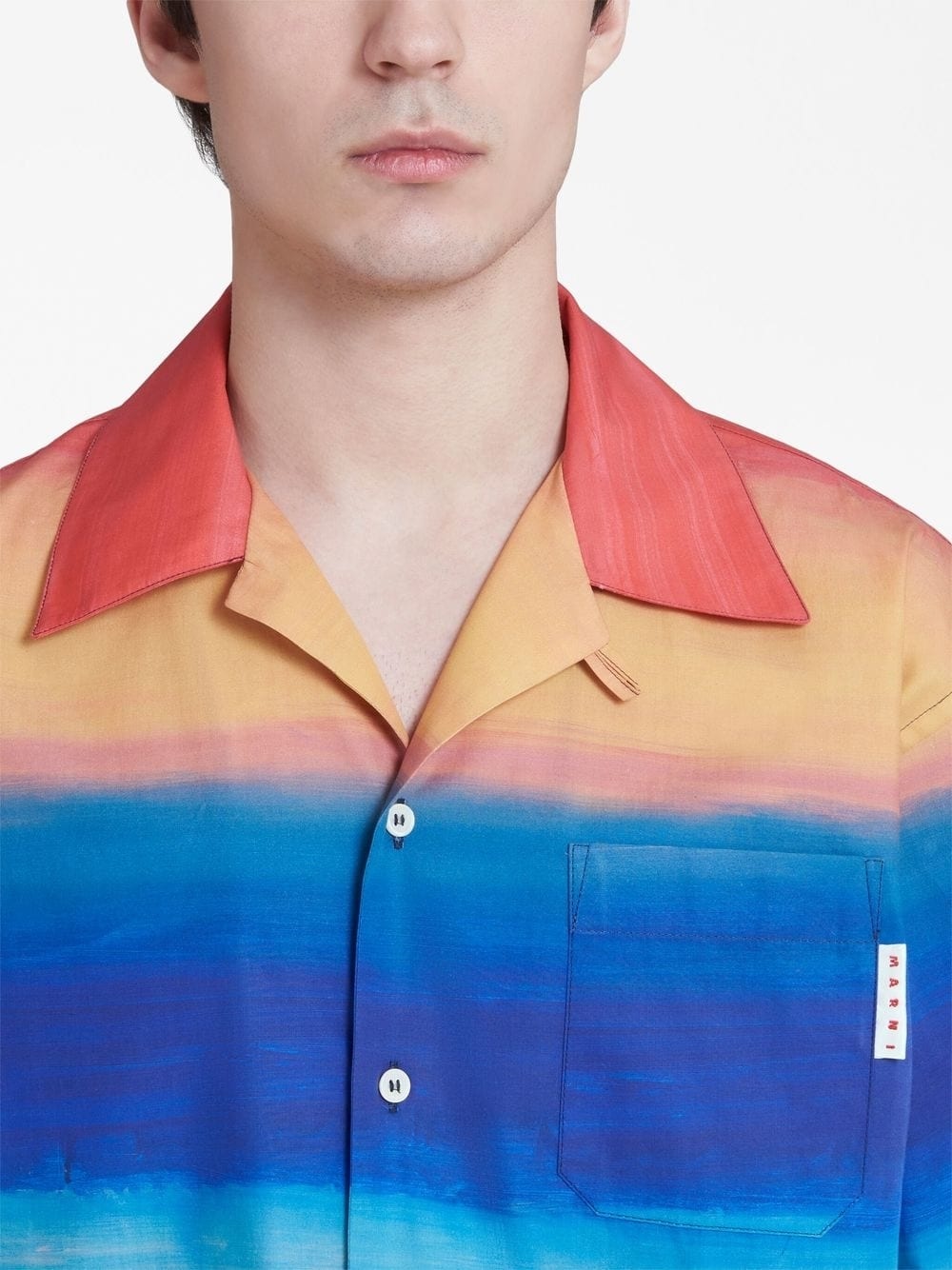 painterly-print cotton shirt - 5