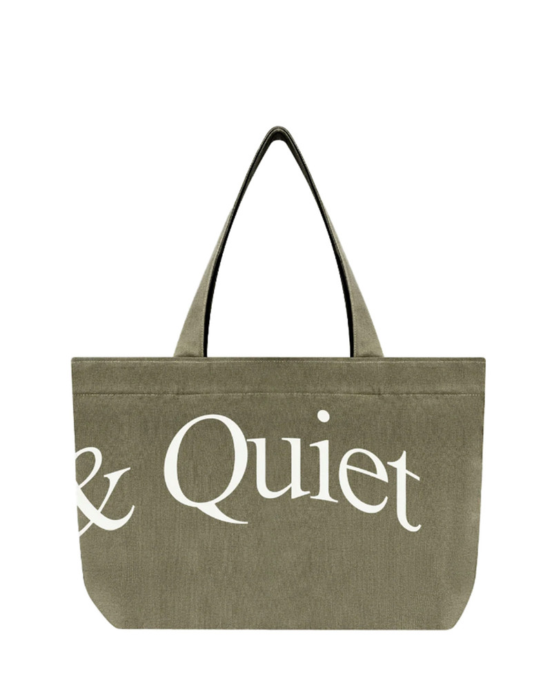 Museum of Peace & Quiet Wordmark Tote Bag Olive outlook