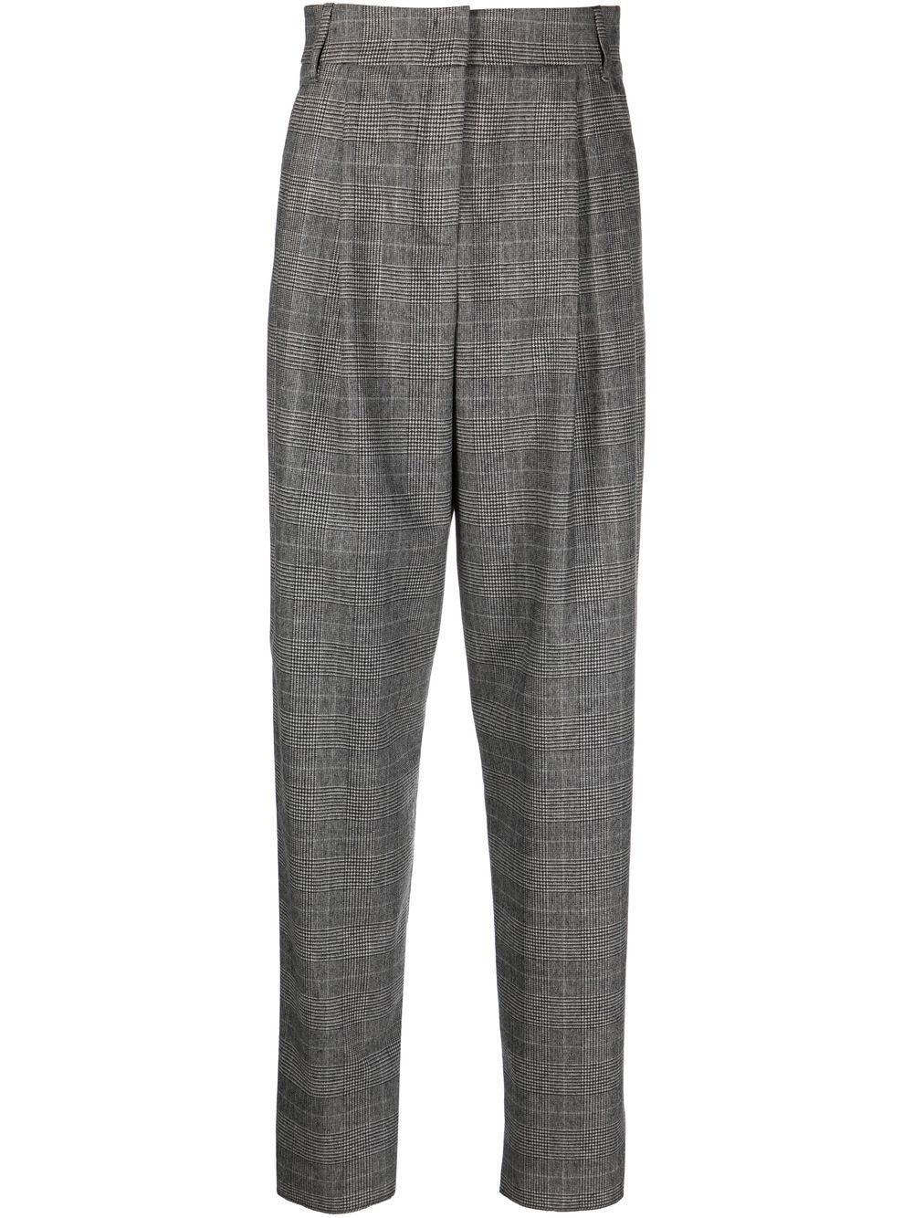 POW check high-waist trousers - 1