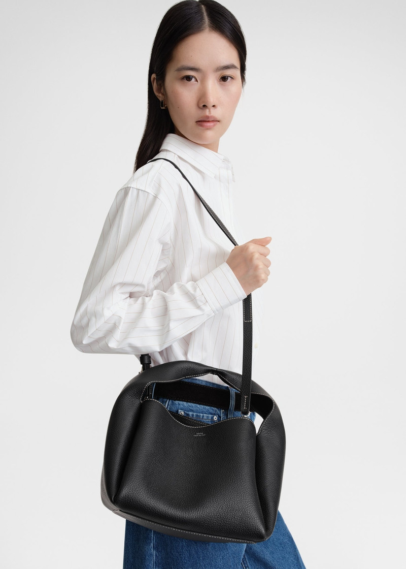 Bucket bag black grain 3