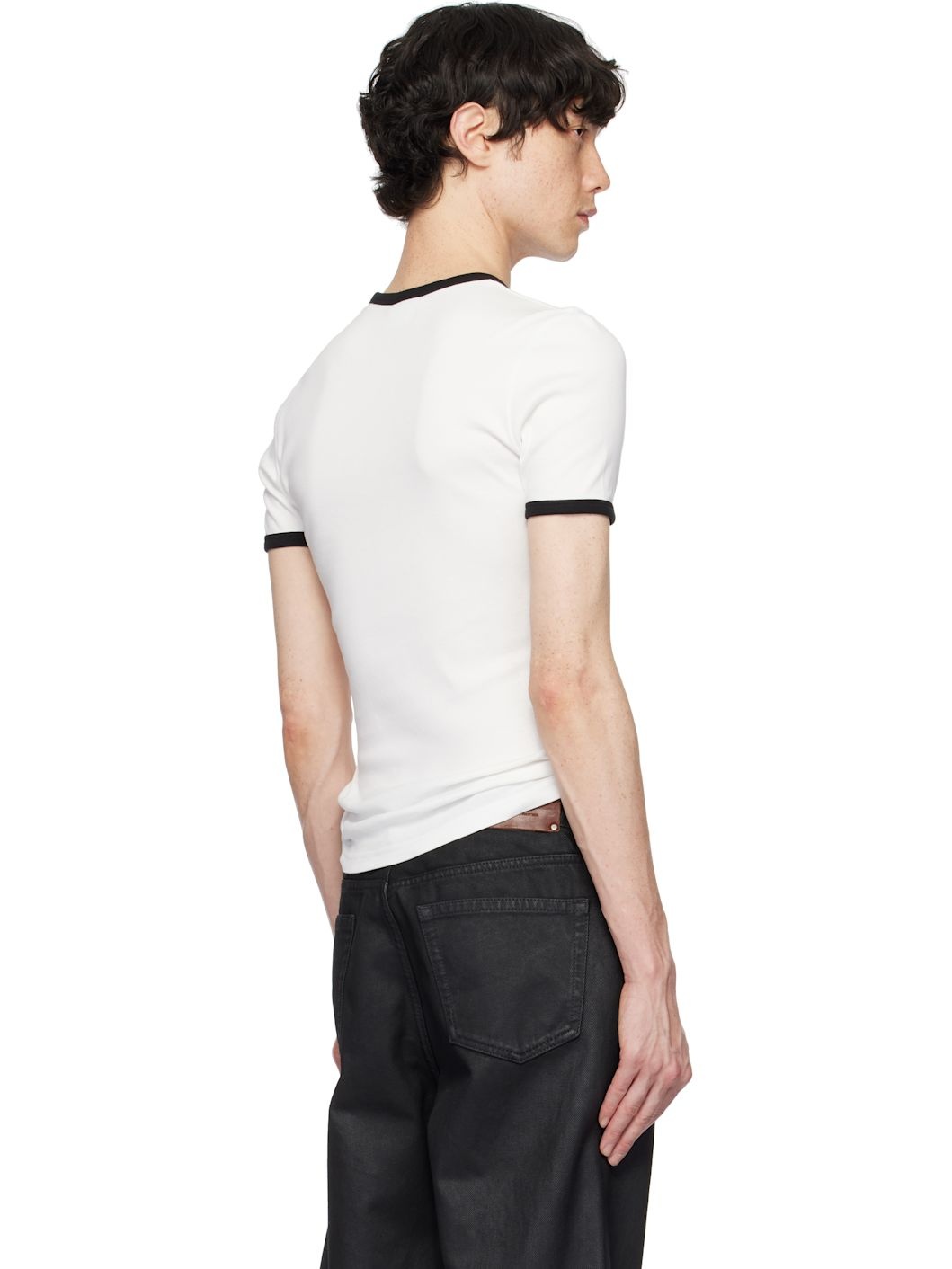 White & Black Signature Contrast T-Shirt - 3