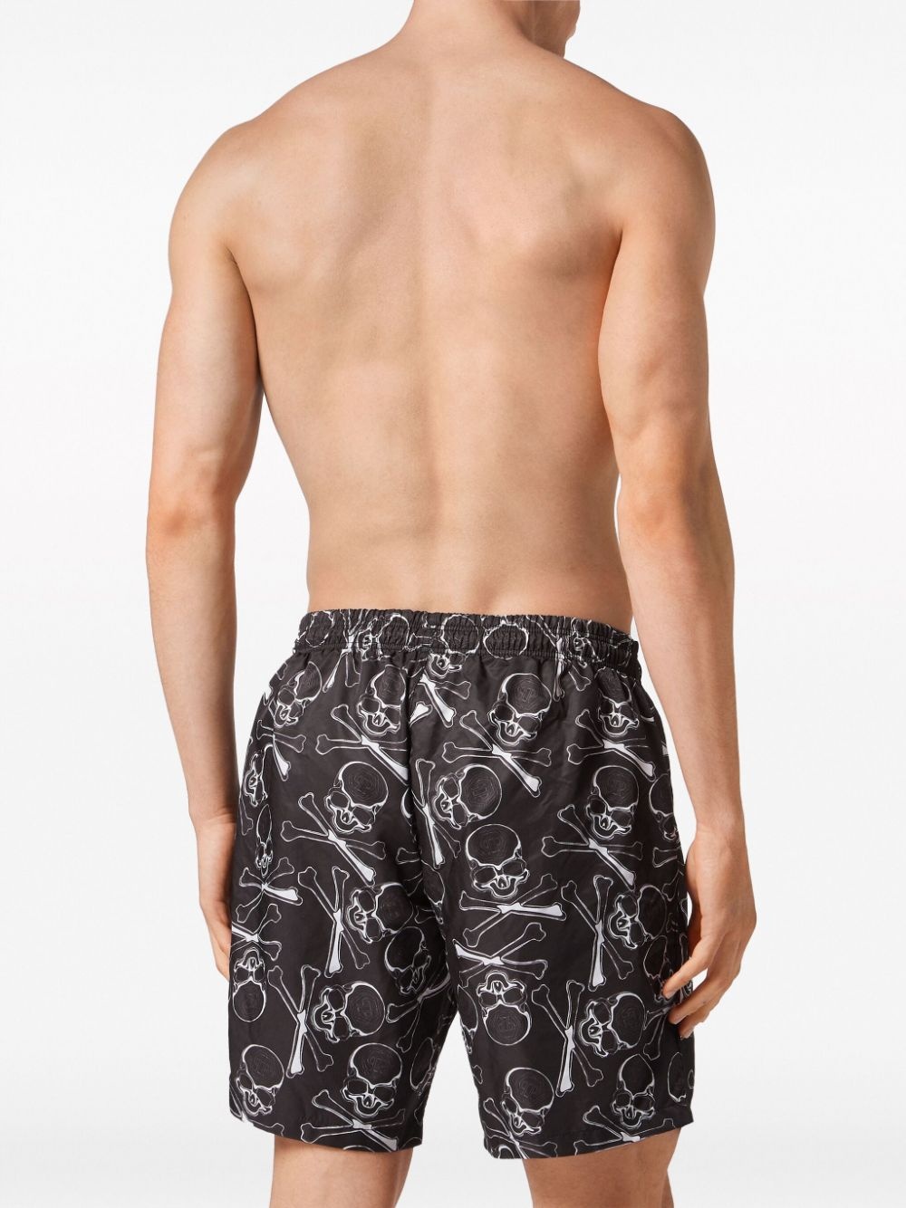 skull-print drawstring swim trunks - 4