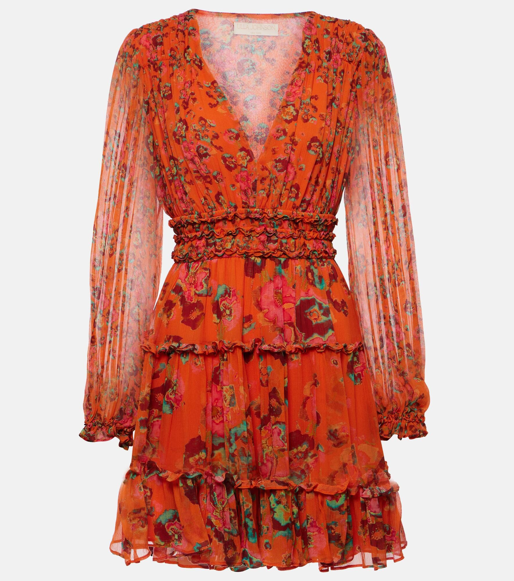 Lya floral silk minidress - 1