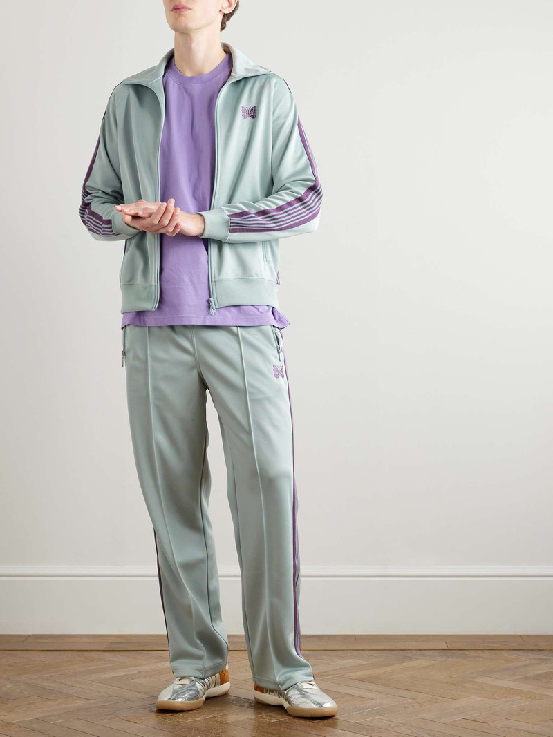NEEDLES Straight-Leg Webbing-Trimmed Logo-Embroidered Tech-Jersey Track Pants outlook