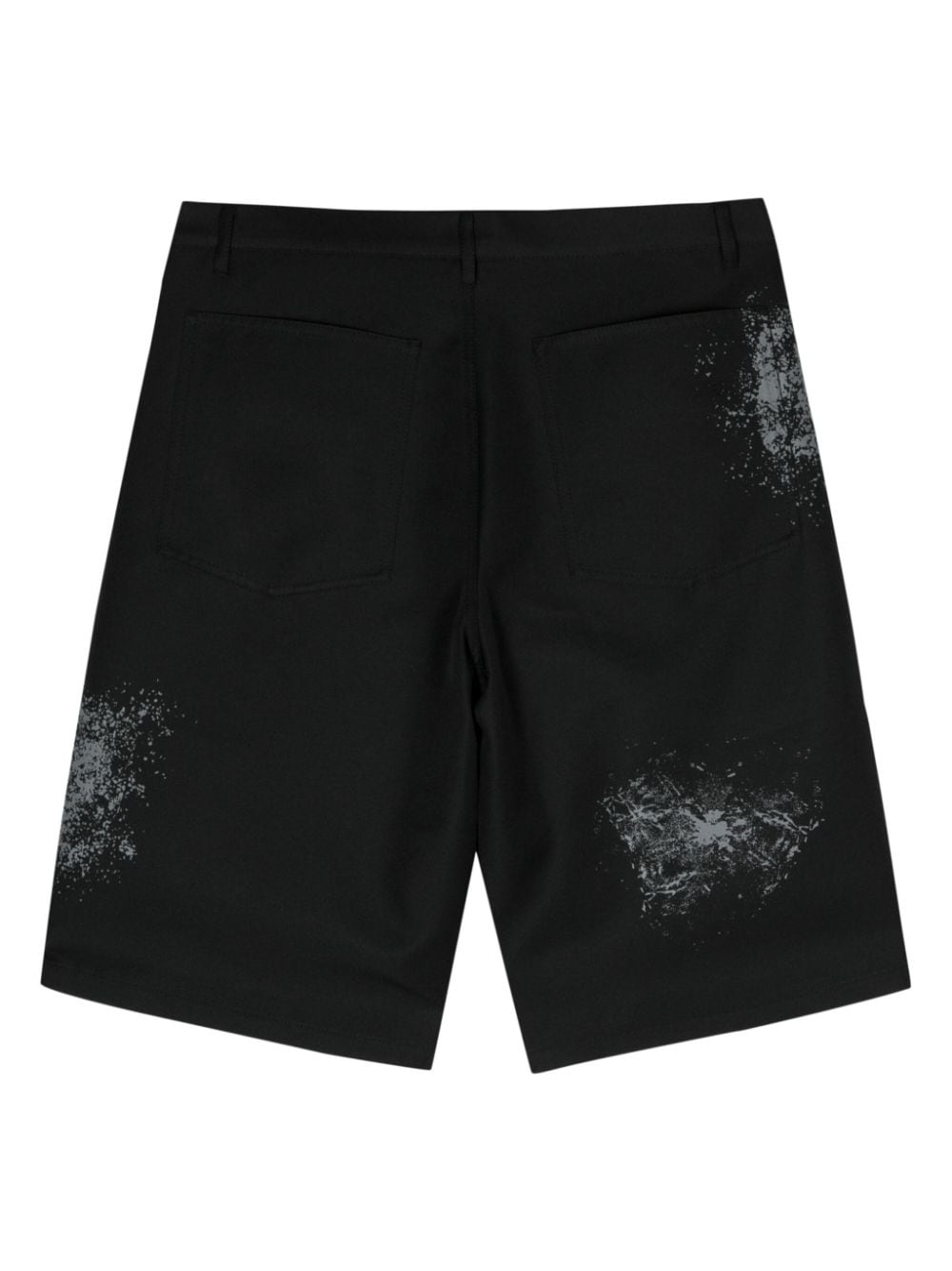 painterly-print twill shorts - 2