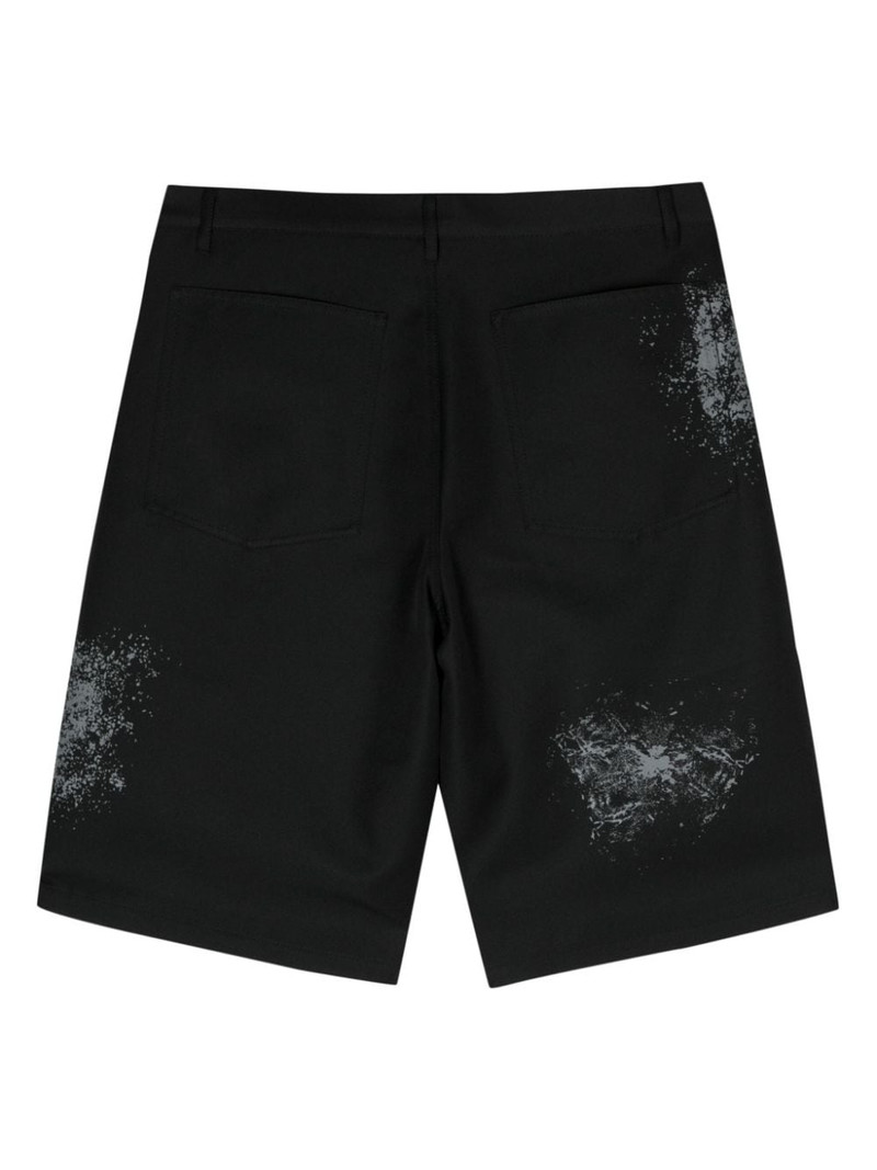 Comme des Garçons SHIRT painterly-print twill shorts outlook