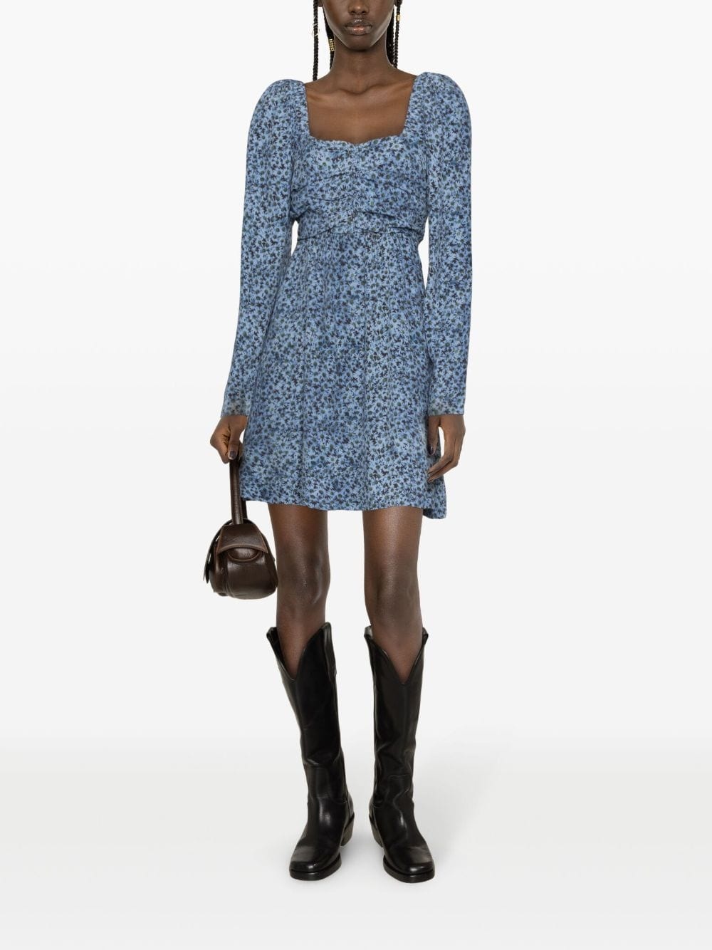 daisy-print crepe minidress - 2