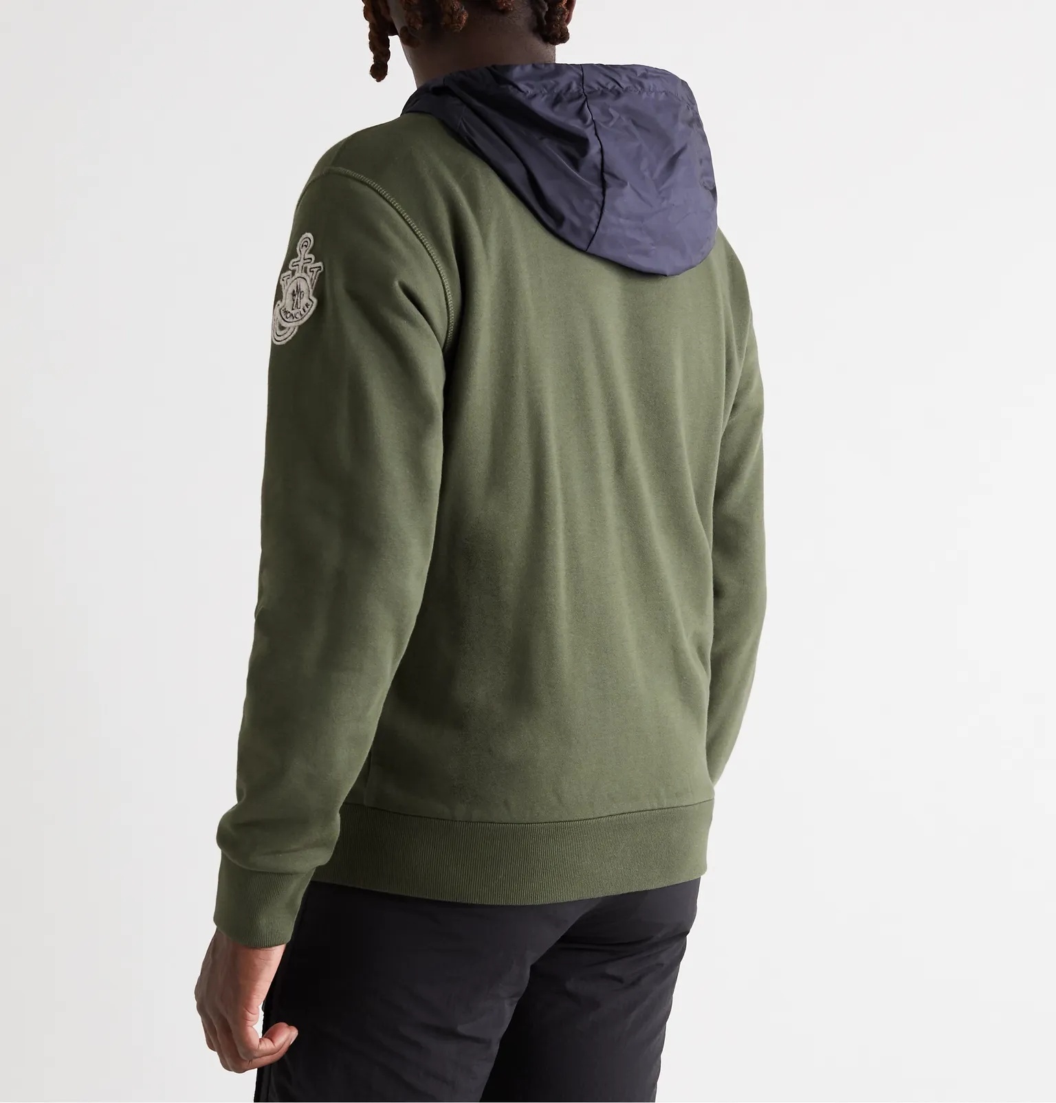 1 Moncler JW Anderson Logo-Appliquéd Shell-Trimmed Loopback Cotton-Jersey Down Hoodie - 4