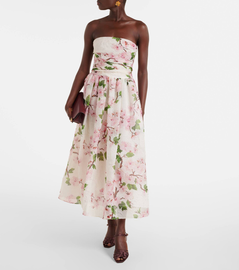Oscar de la Renta Floral silk-blend organza bustier dress outlook