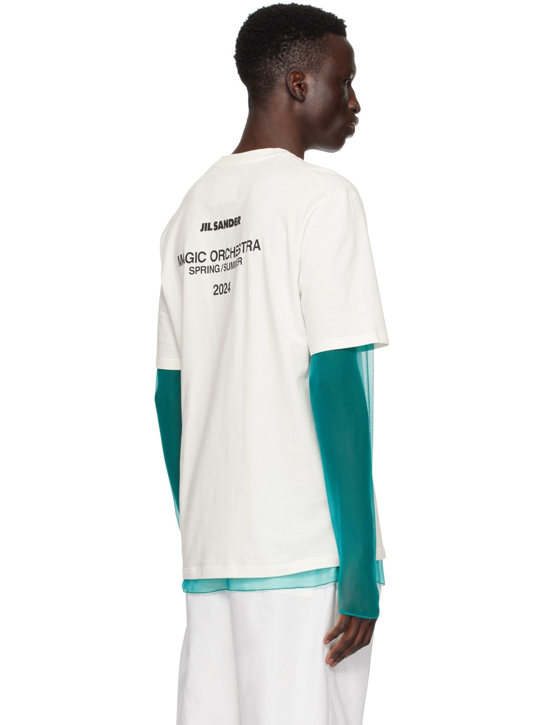 Off-White & Blue Layered Long Sleeve T-Shirt - 3