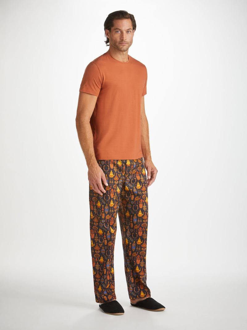 Derek Rose Men's T-Shirt Basel Micro Modal Stretch Terracotta outlook