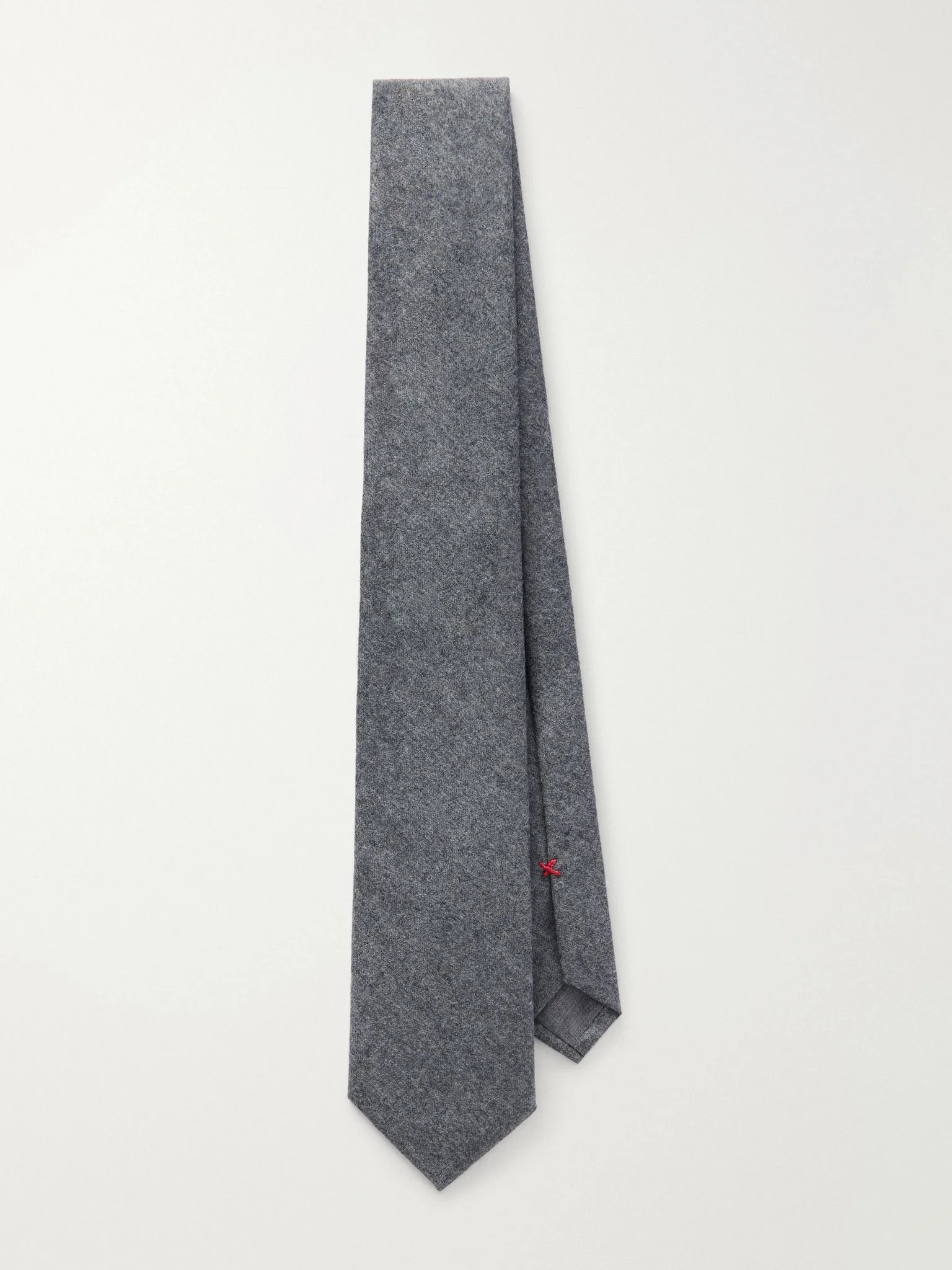 8cm Virgin Wool-Flannel Tie Gray - 1