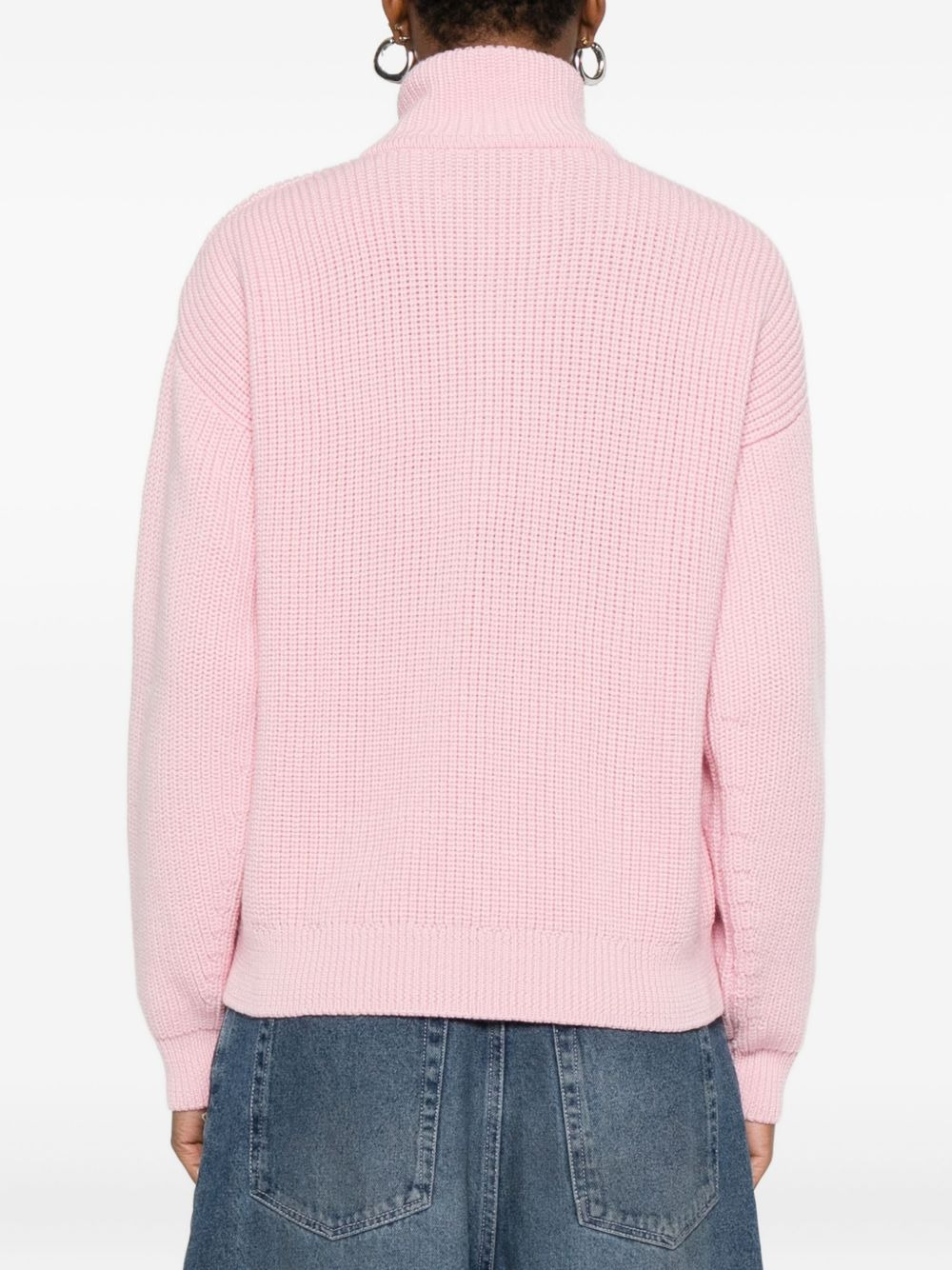 high-neck zip-front sweater - 4
