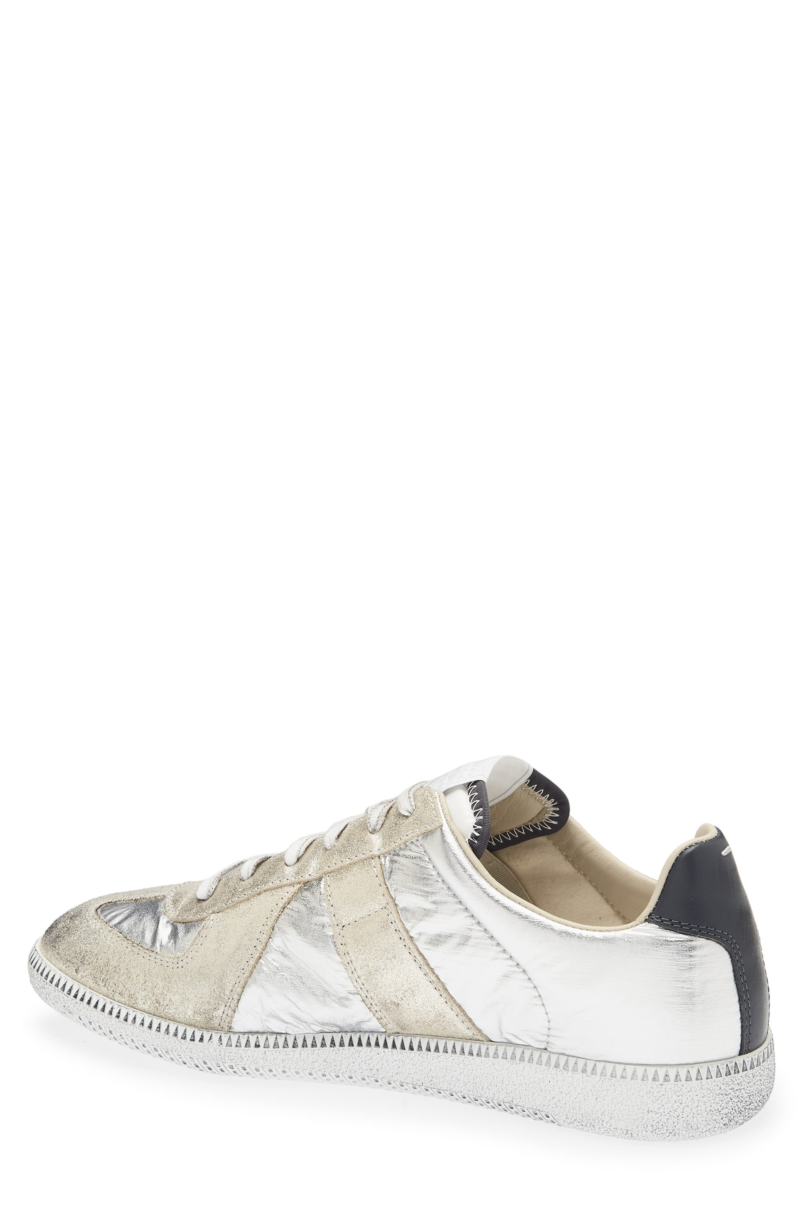 Maison Margiela Replica Low Top Sneaker in Silver/white/natural Metallic at Nordstrom - 2