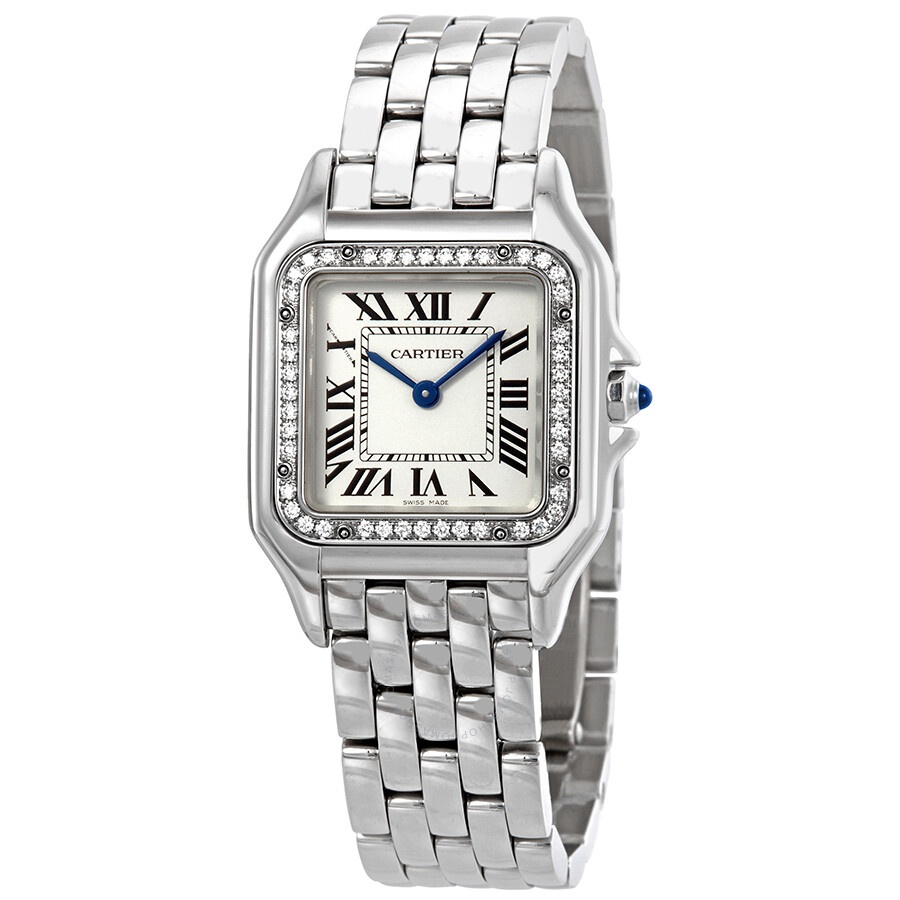 Pre-owned Cartier Panthere Diamond Silver Dial Ladies Watch W4PN0008 - 1