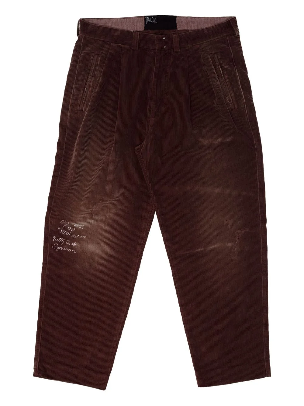 corduroy texture trousers - 1