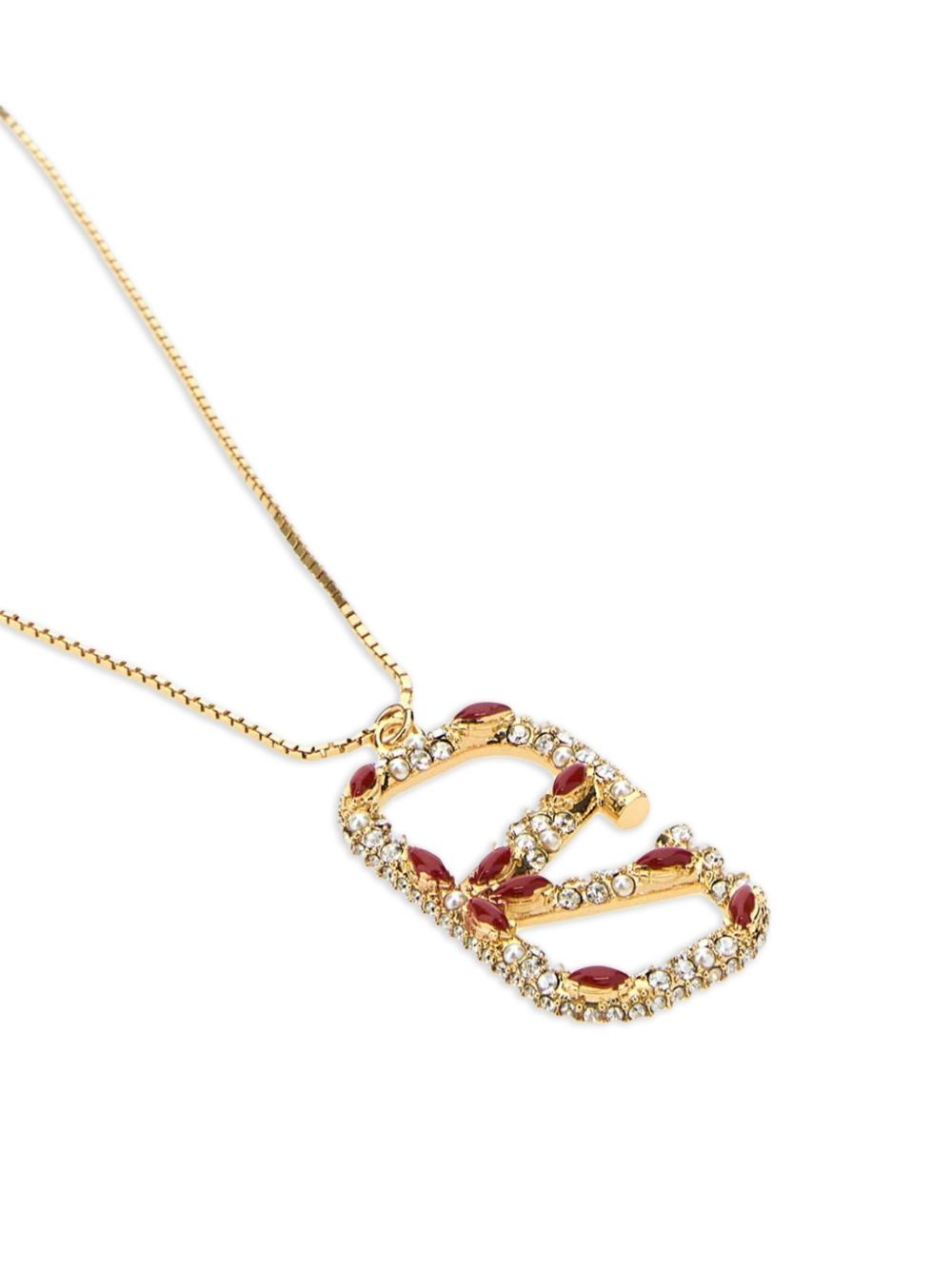 VLogo Signature crystal-embellished necklace - 2