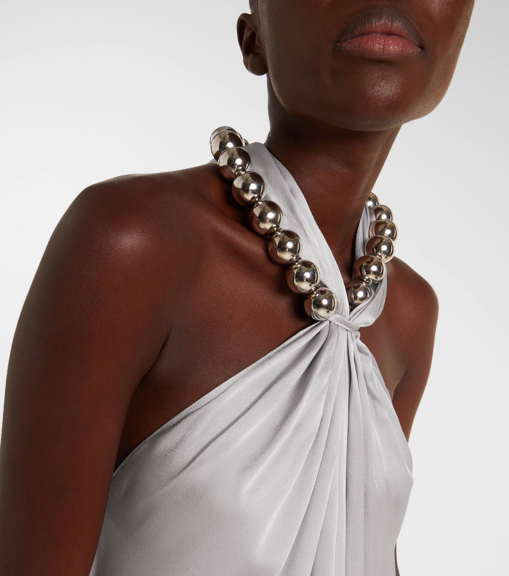 Embellished satin gown - 4