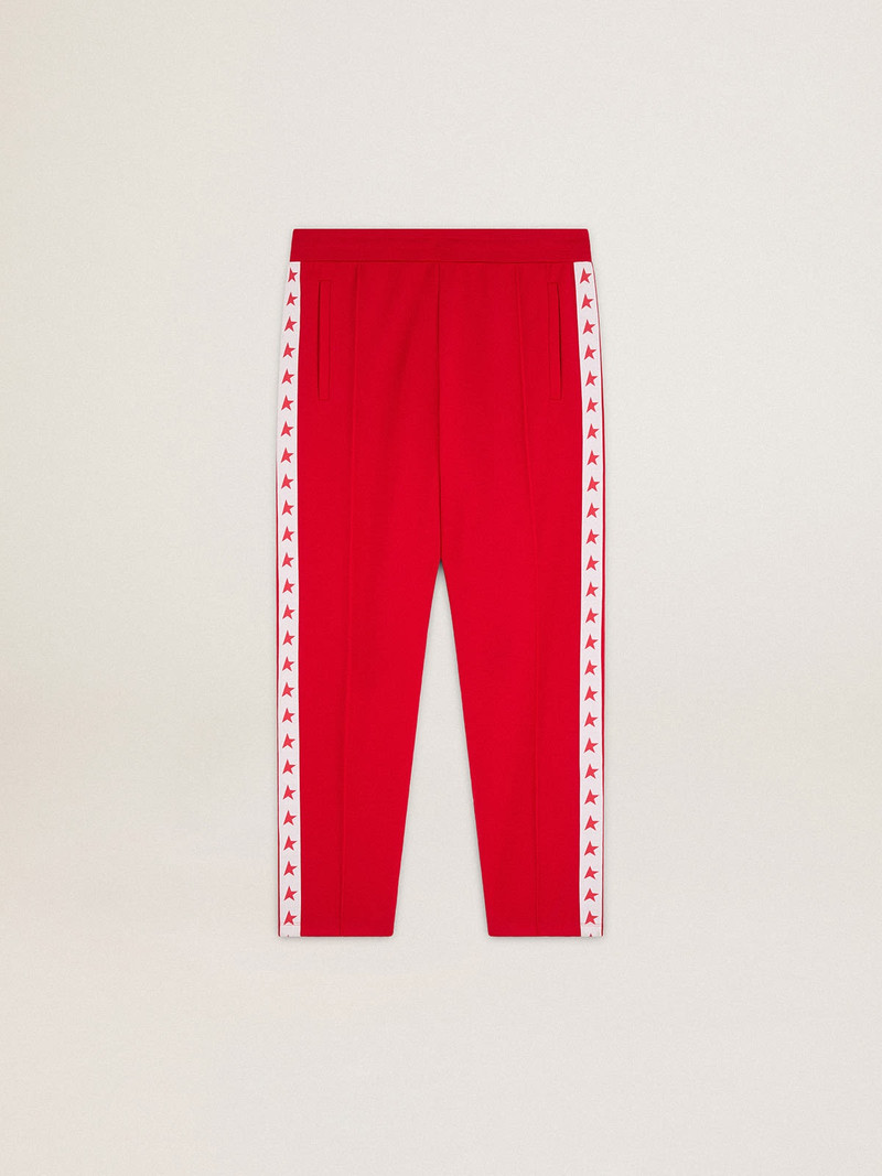 Men's red joggers with stars on the sides 1