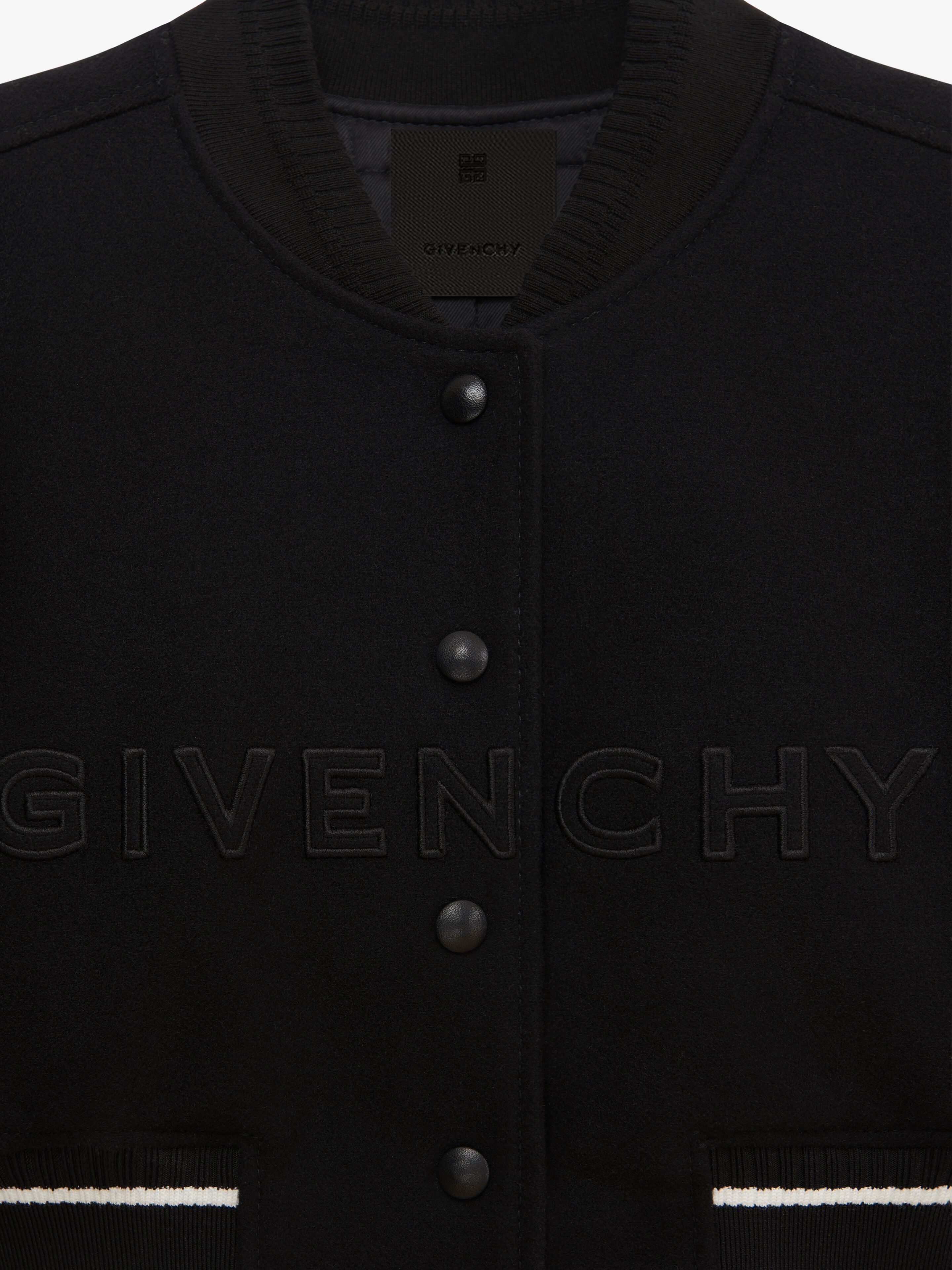 GIVENCHY CROPPED VARSITY JACKET IN WOOL AND LEATHER - 5