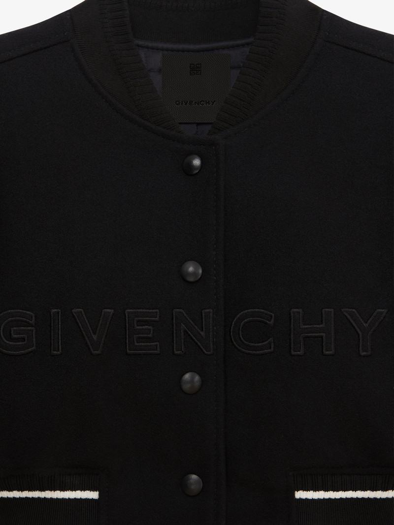 GIVENCHY CROPPED VARSITY JACKET IN WOOL AND LEATHER 5