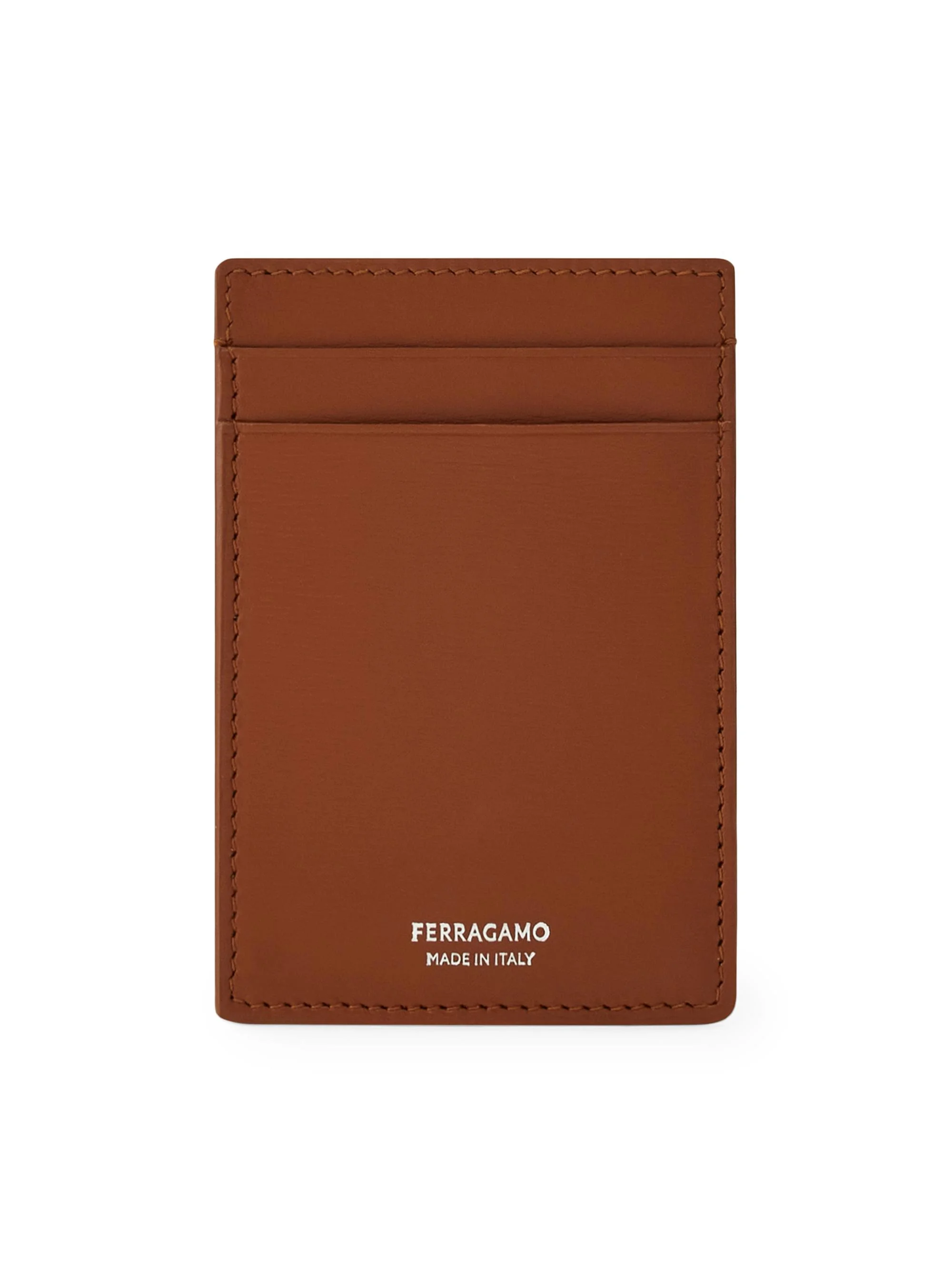 Men's Florence Leather Card Case & Money Clip - New Cognac - 1
