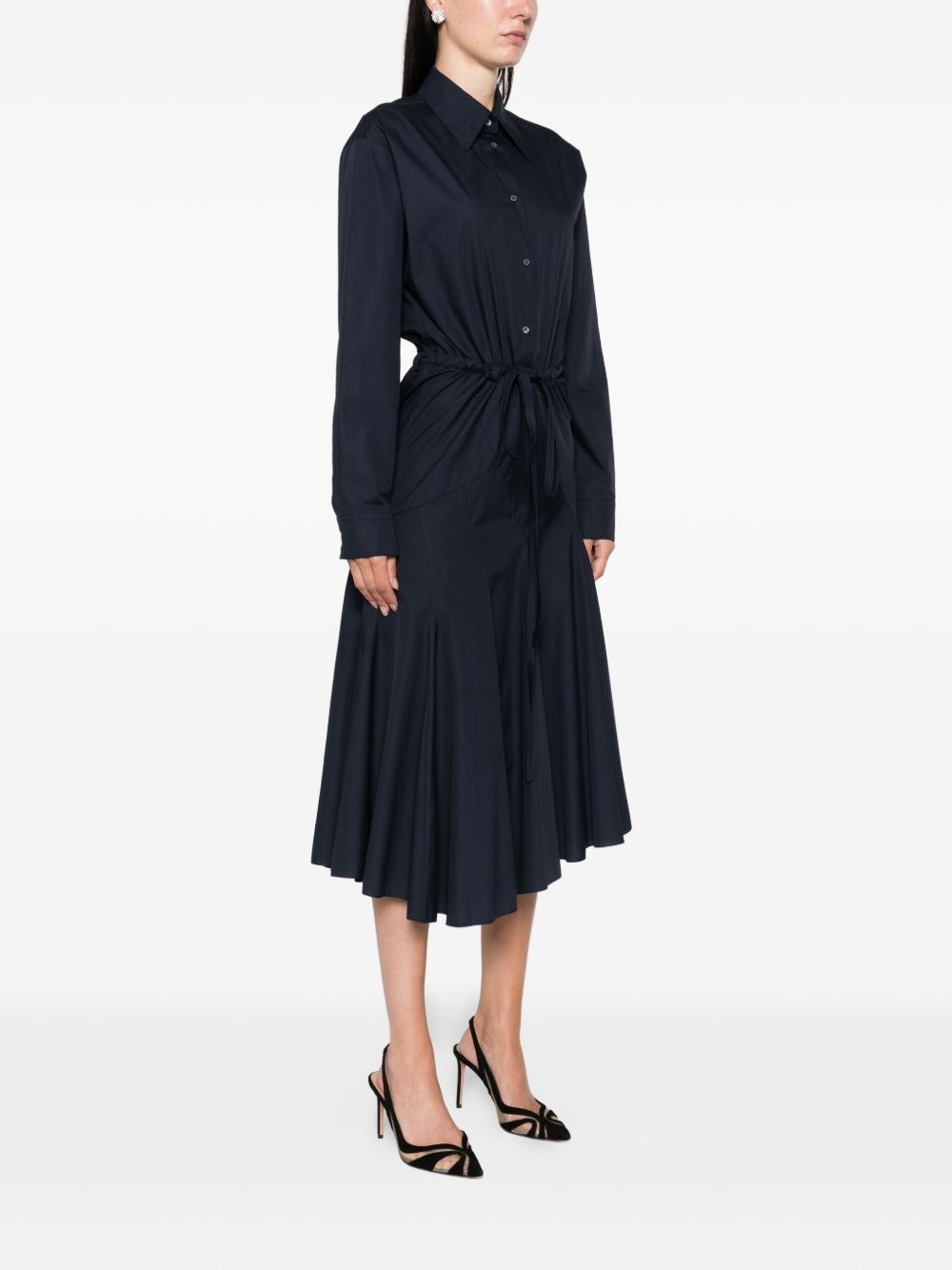 button-down flared midi dress - 3
