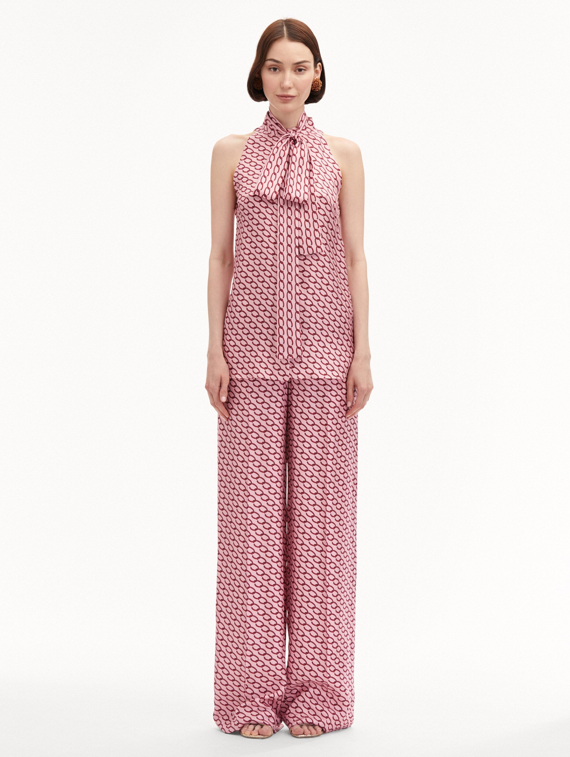 SMALL OSCAR CHAIN-LINK SLEEVELESS BLOUSE - 3