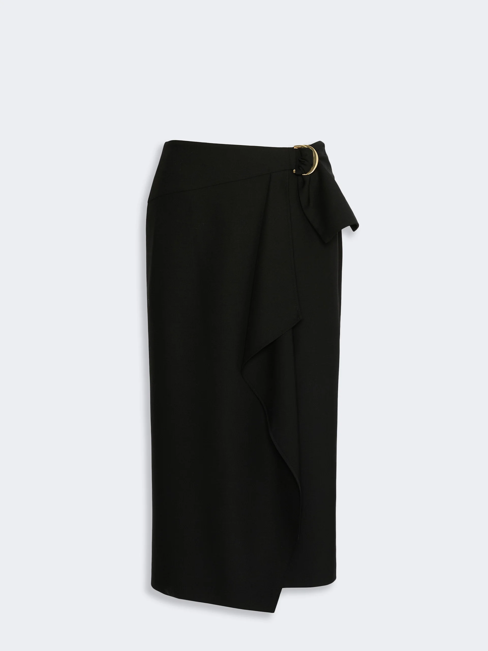 FENICE Stretch wool twill skirt - BLACK - 1