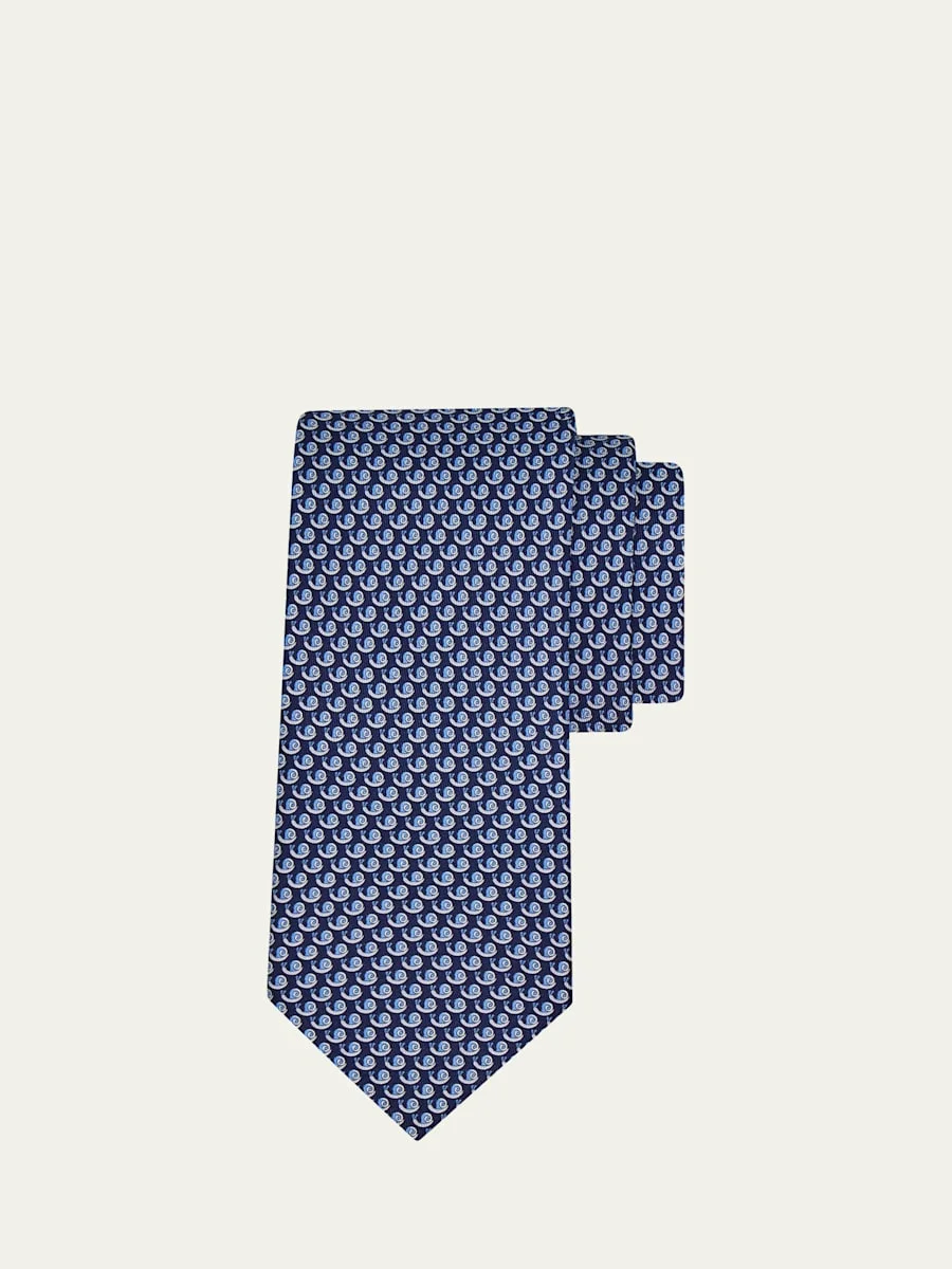 Men's Mini-Snail Silk Tie - 1