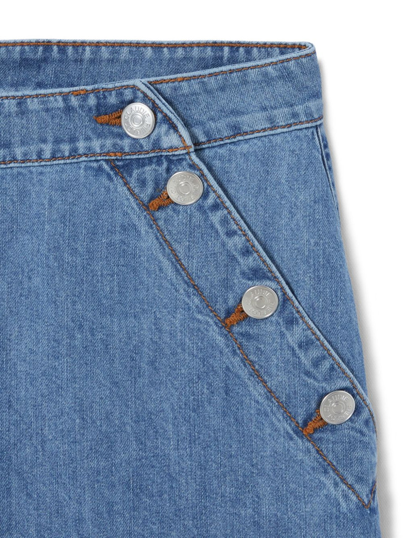 buttoned wide-leg jeans 7
