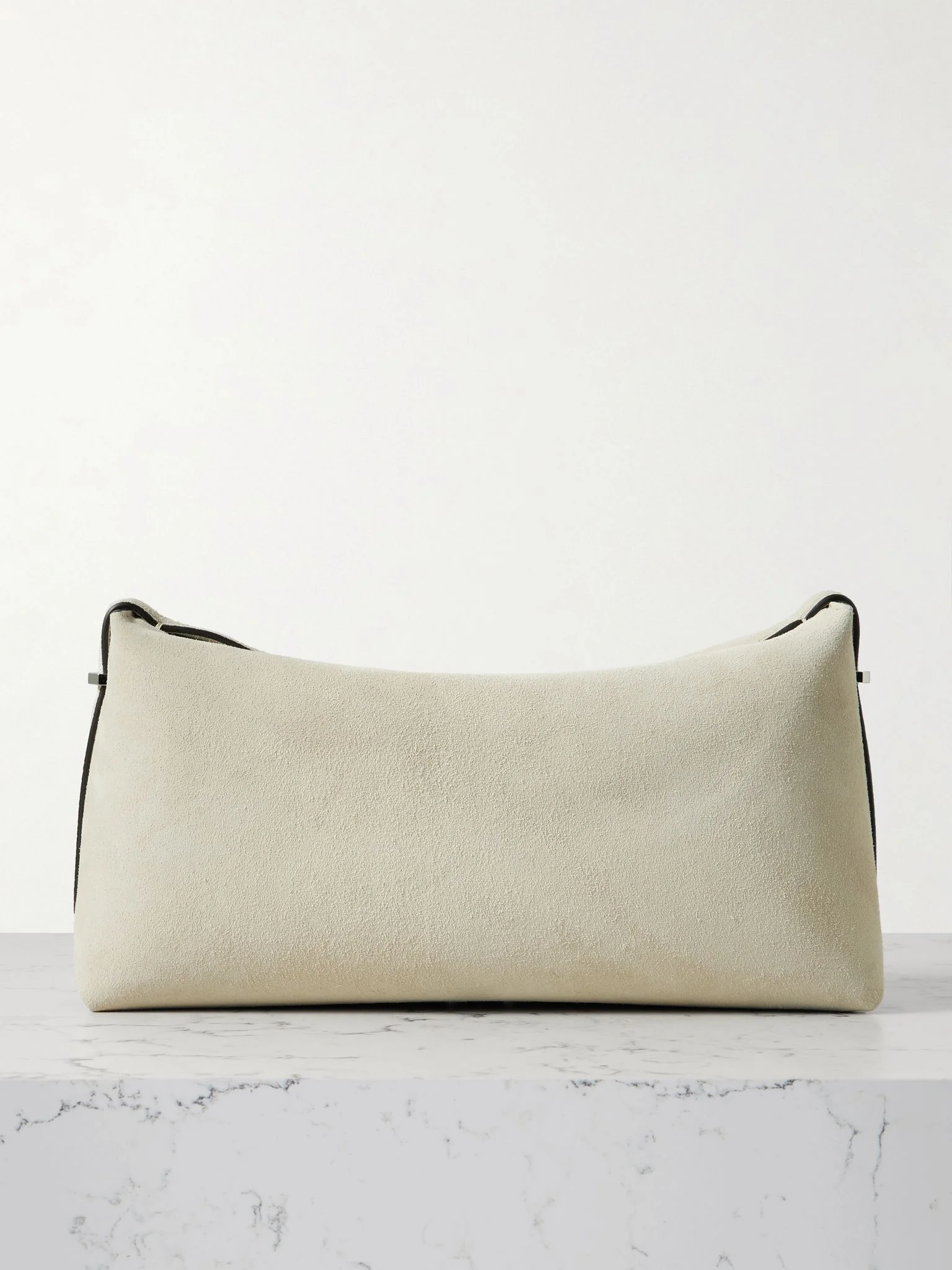 Scoop suede clutch Off-white - 1