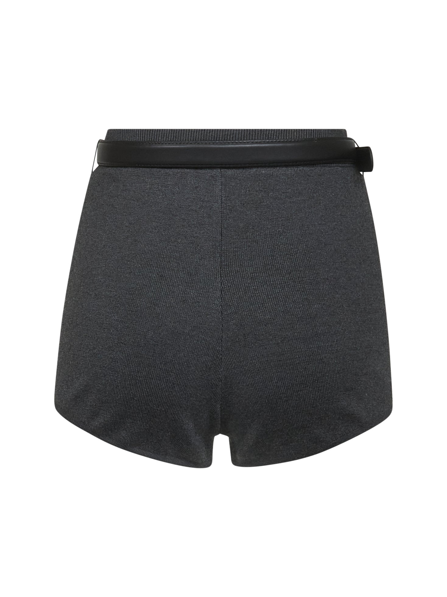 Grey viscose blend knit micro shorts - 2