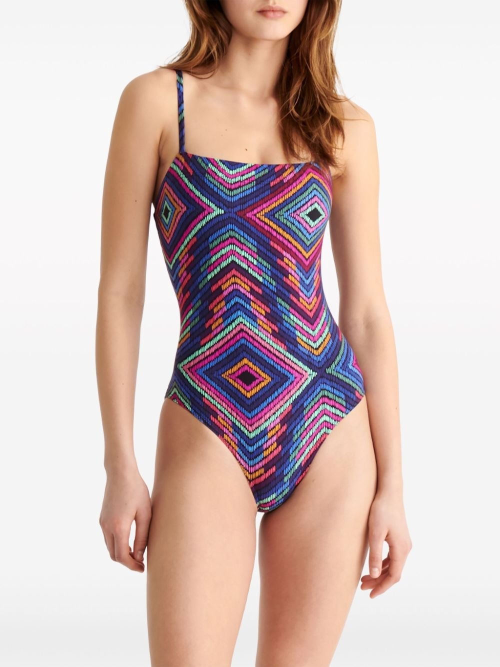 Optique spaghetti-strap swimsuit - 4