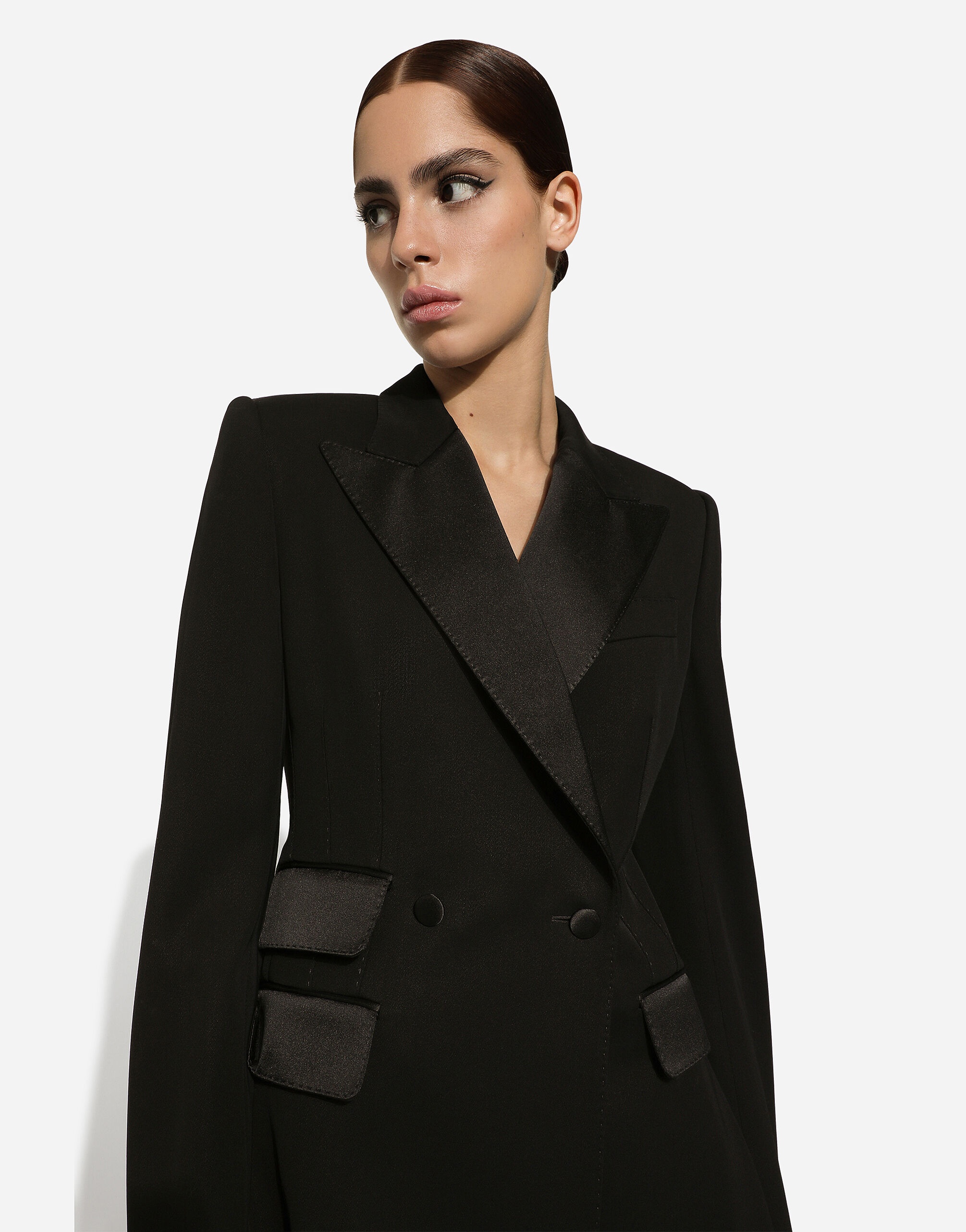 Double-breasted woolen jacket with side vents - 6