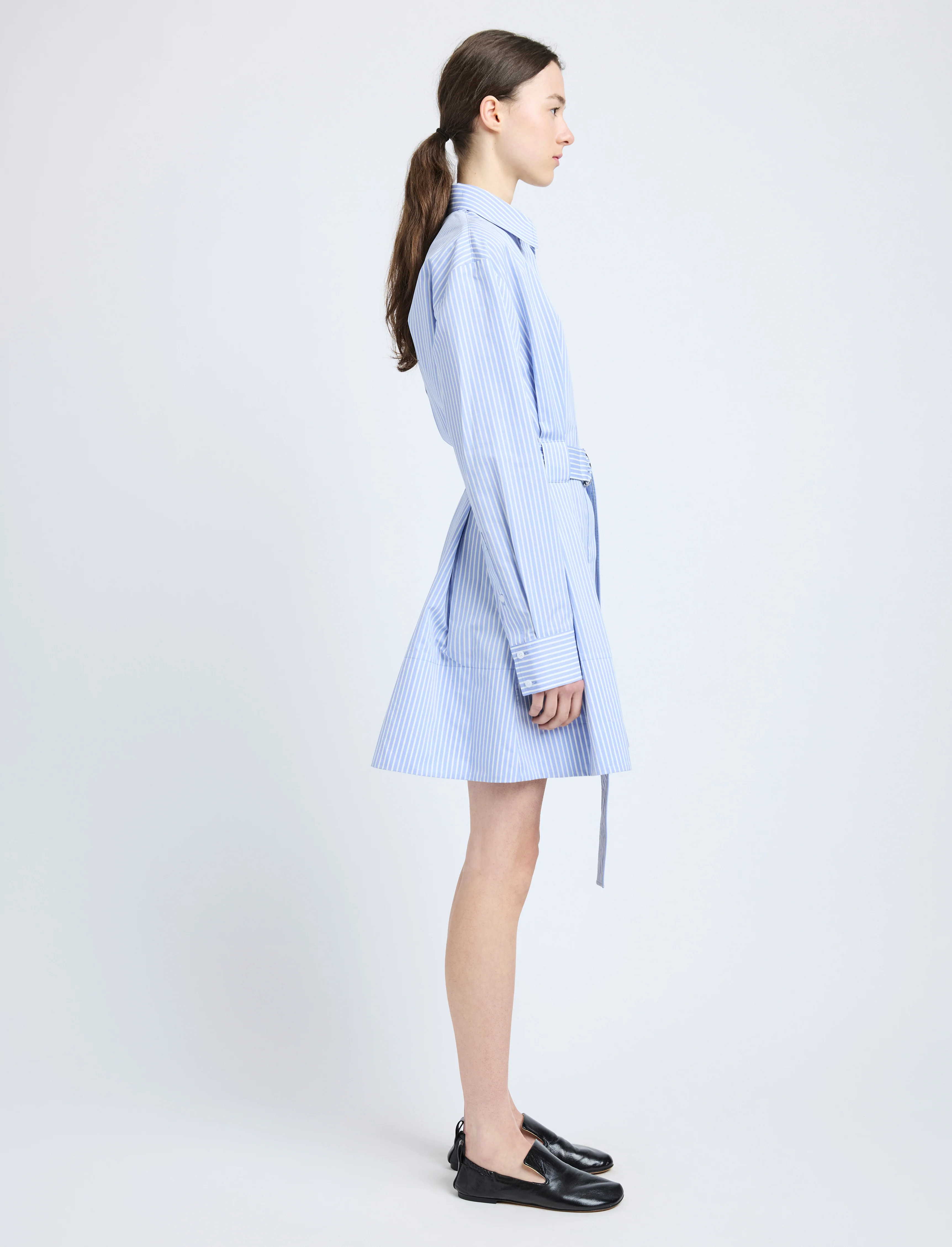 Viola Dress in Stripe Cotton Silk Poplin - 3