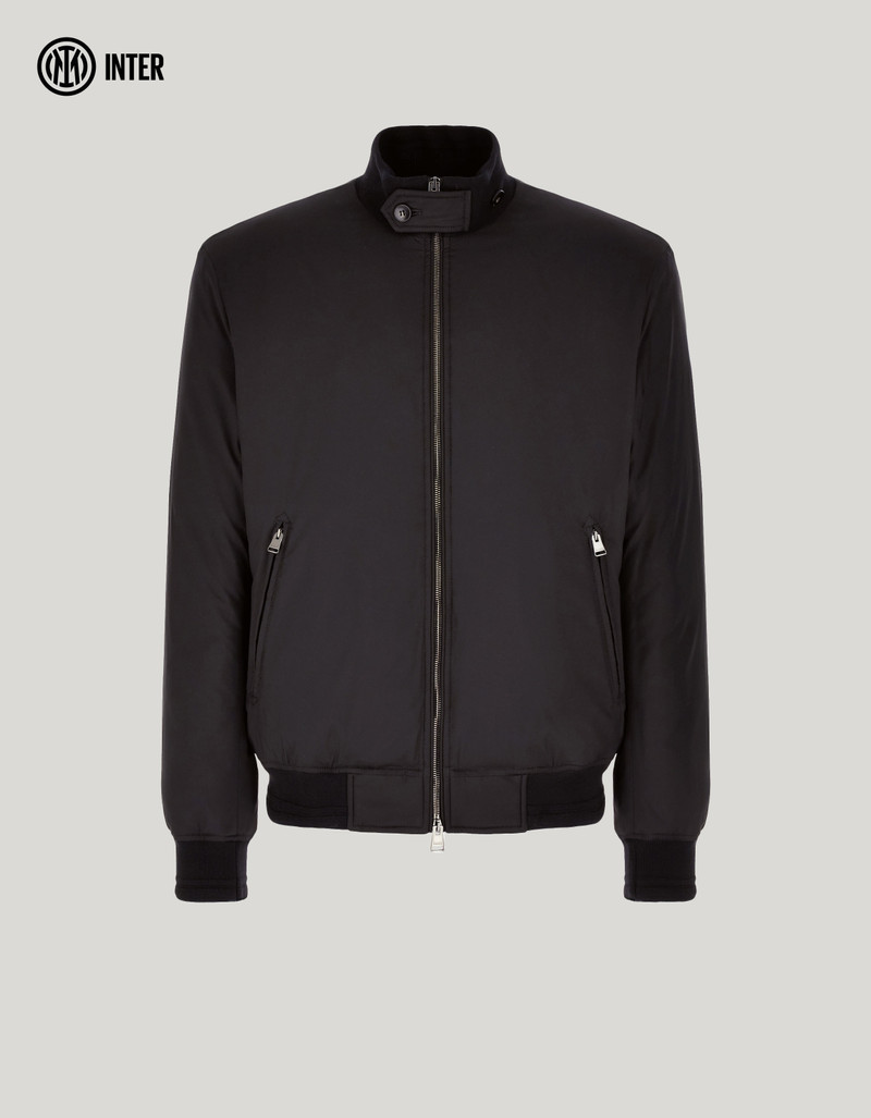 CANALI NUVOLA BLACK PADDED TECHNICAL FABRIC BOMBER JACKET - INTER COLLECTION 1