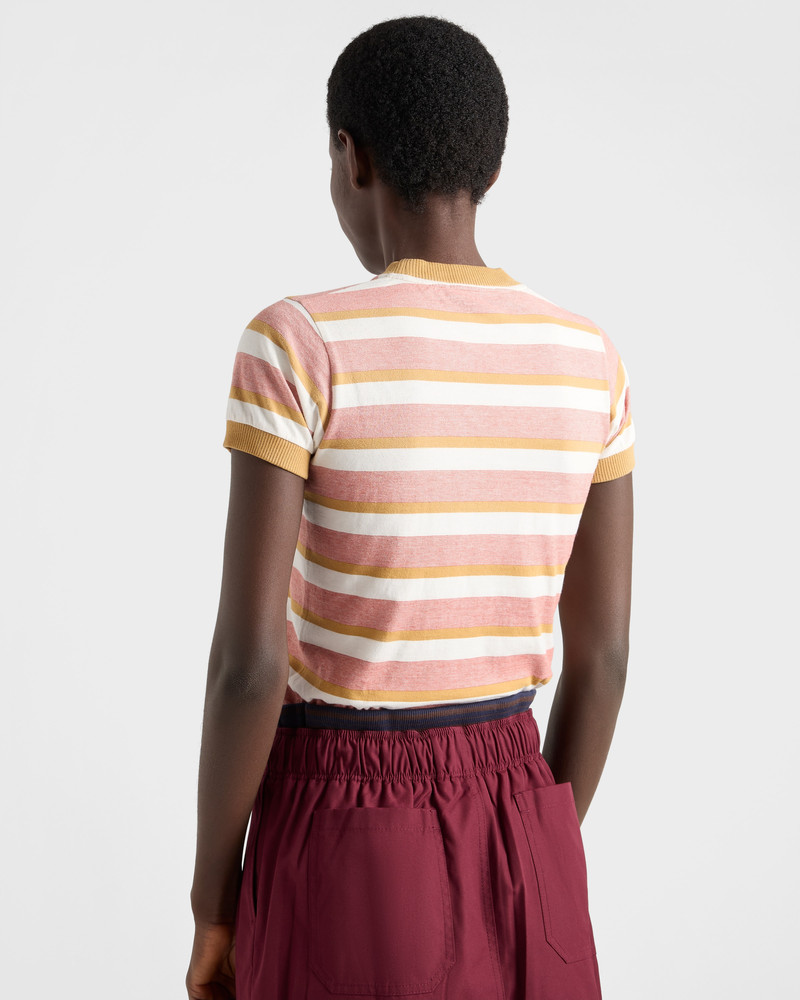 Bayadere stripe jersey T-shirt 5