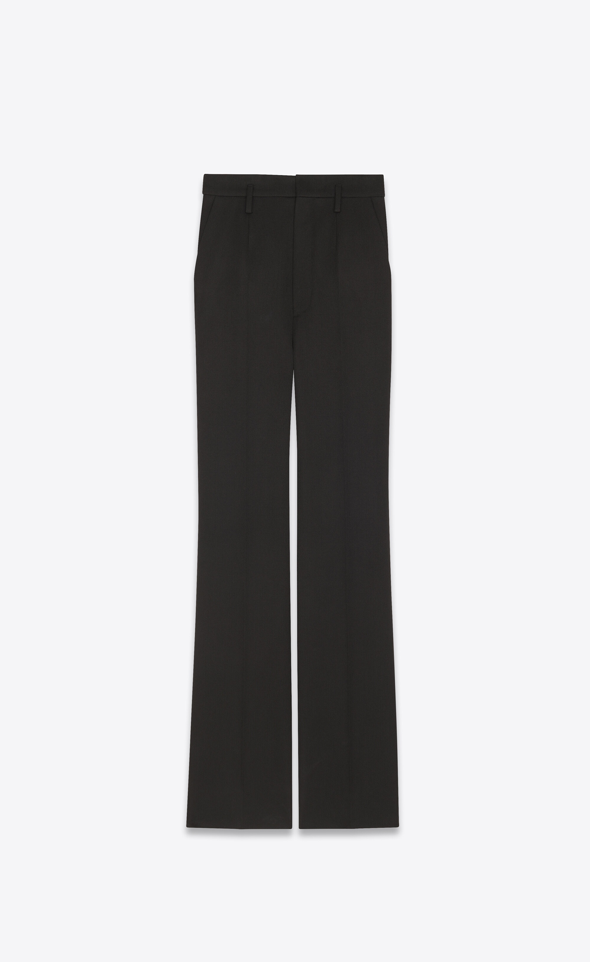 high-waisted pants in wool twill - 1